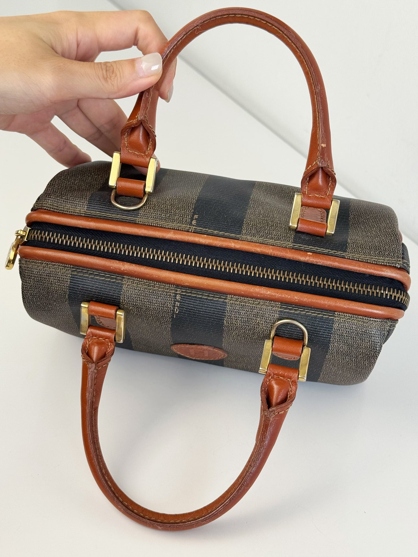 Fendi Vintage Mini Boston Handbag Crossbody Bag