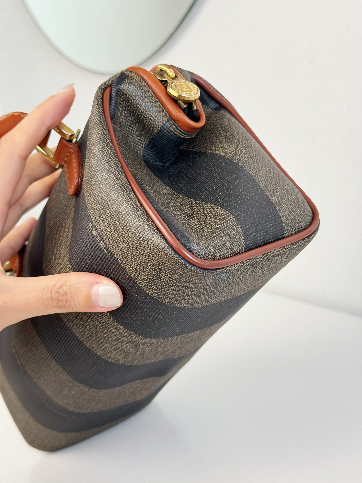 Fendi Vintage Mini Boston Handbag Crossbody Bag