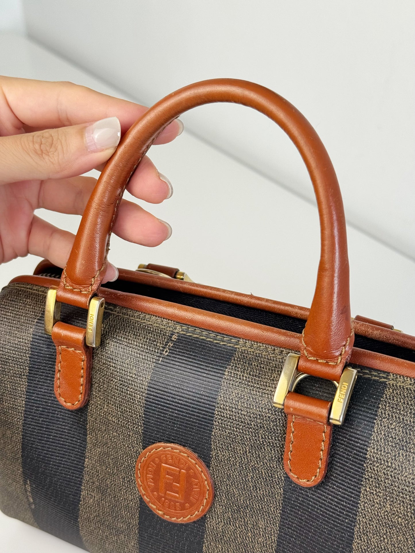 Fendi Vintage Mini Boston Handbag Crossbody Bag