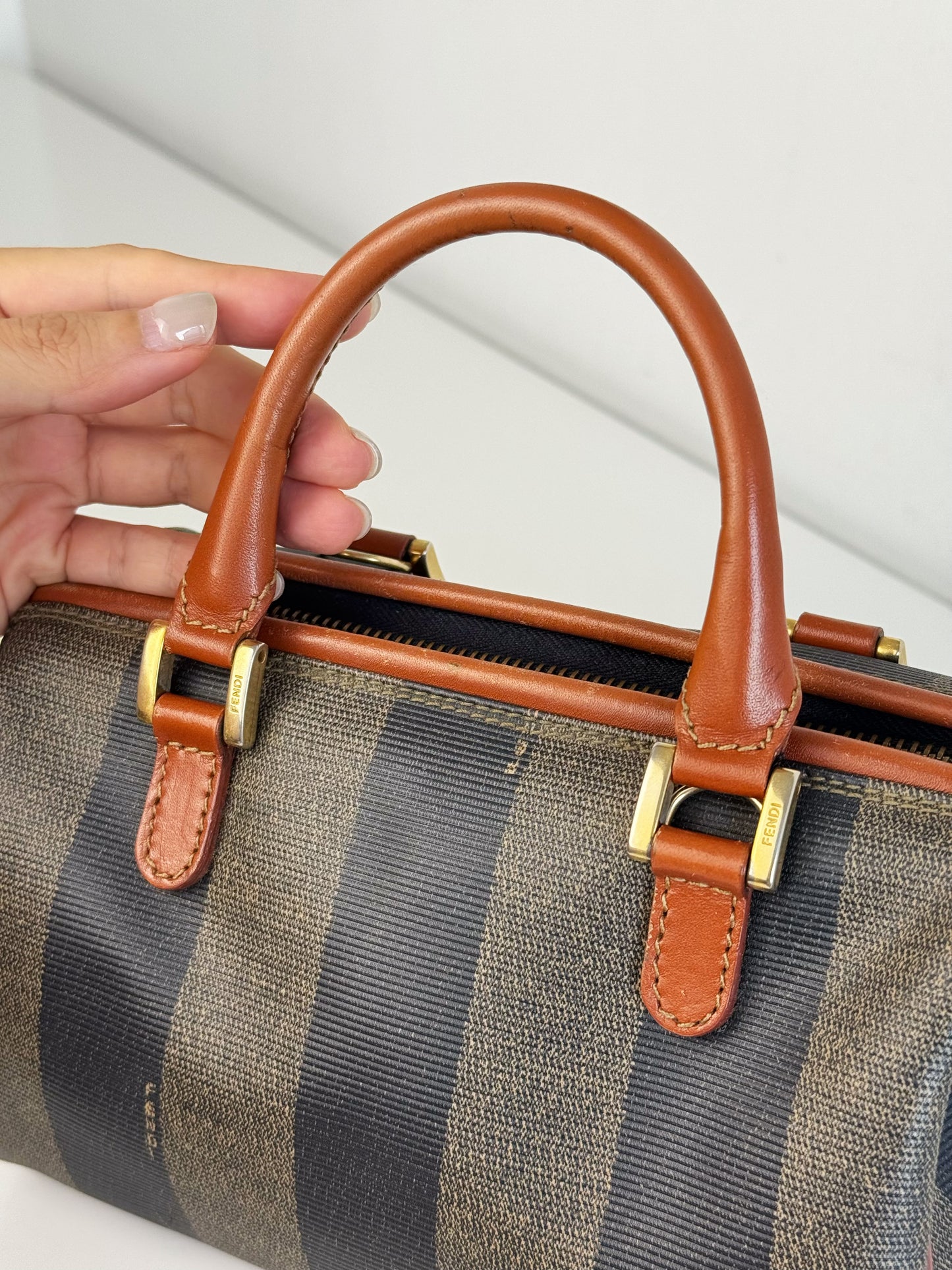 Fendi Vintage Mini Boston Handbag Crossbody Bag