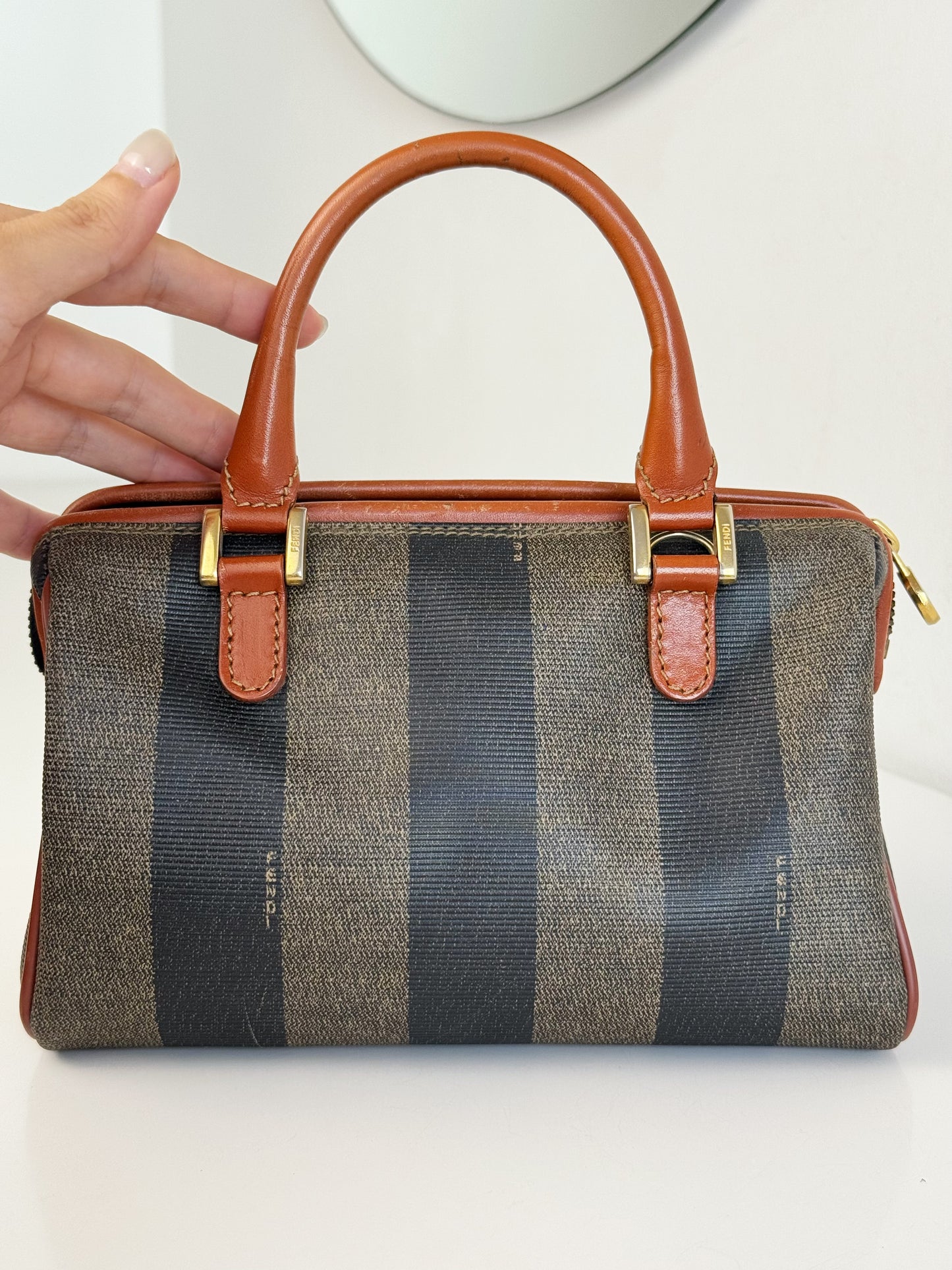 Fendi Vintage Mini Boston Handbag Crossbody Bag