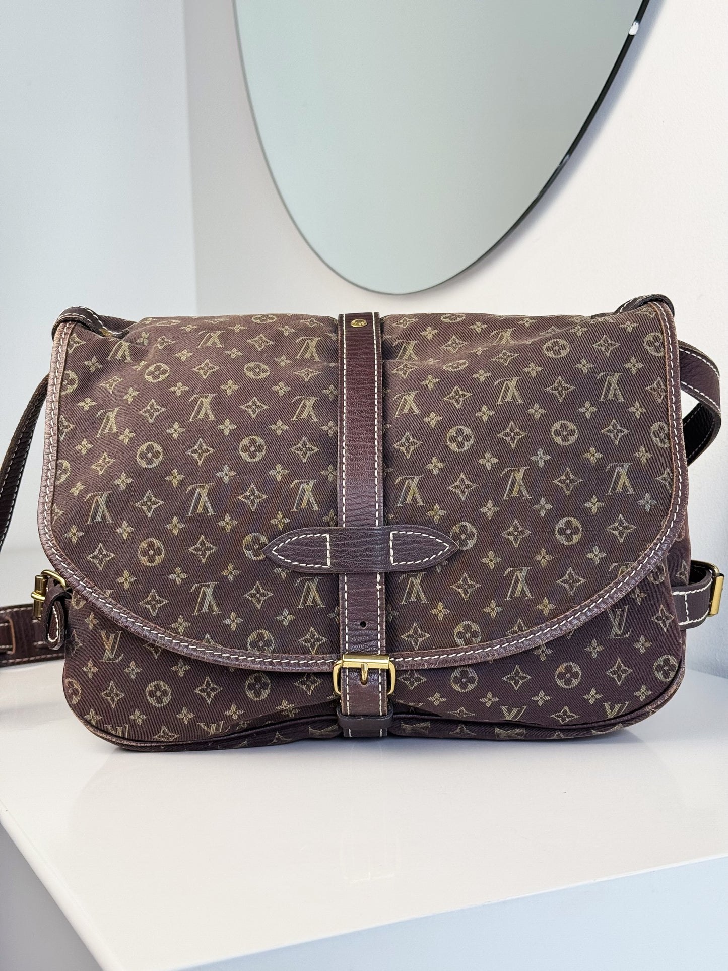 Louis Vuitton Vintage Denim Saumur 30 Shoulder Crossbody Bag