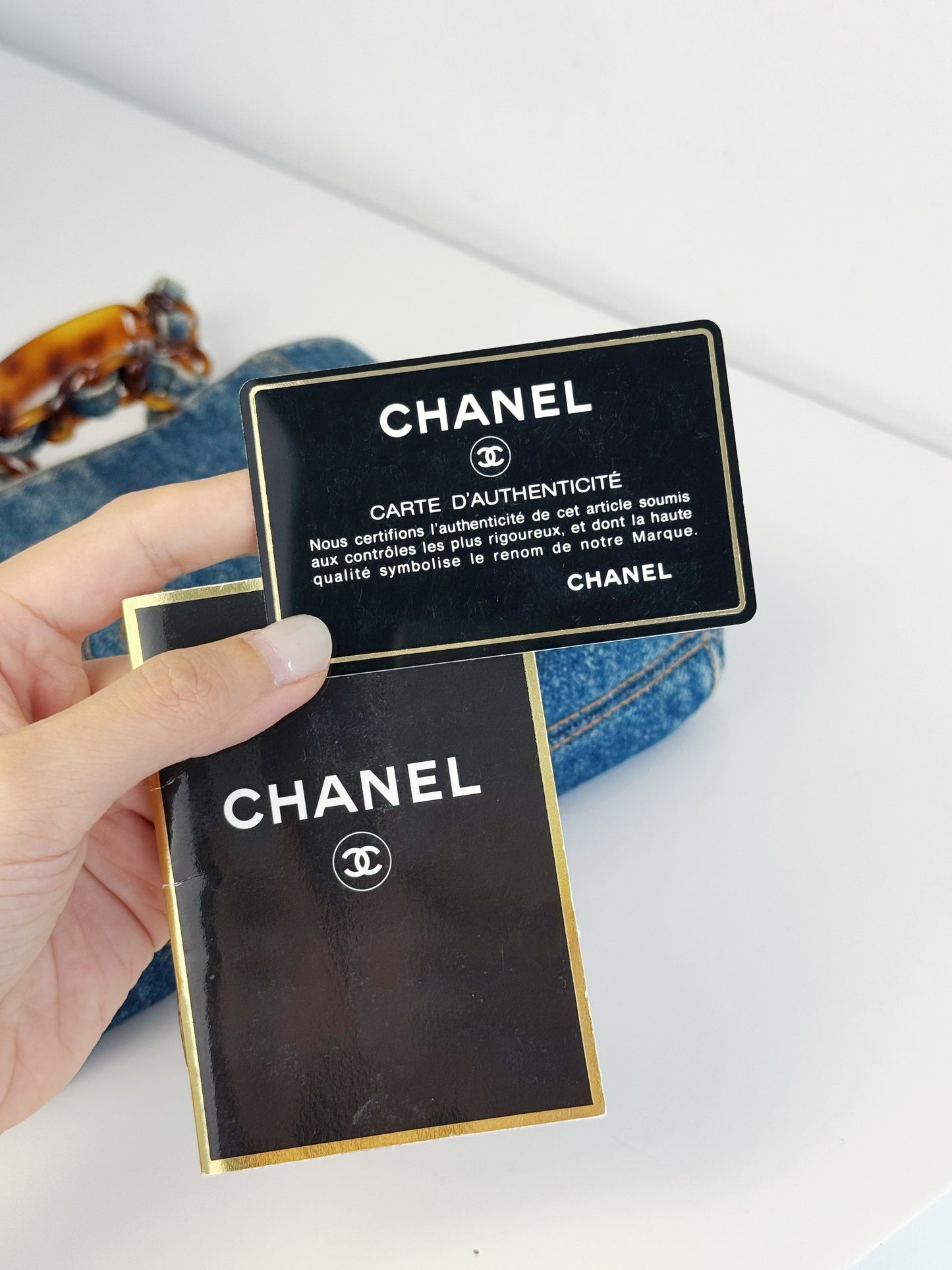 Chanel Vintage Denim Coco Mark Shoulder Tote Bag
