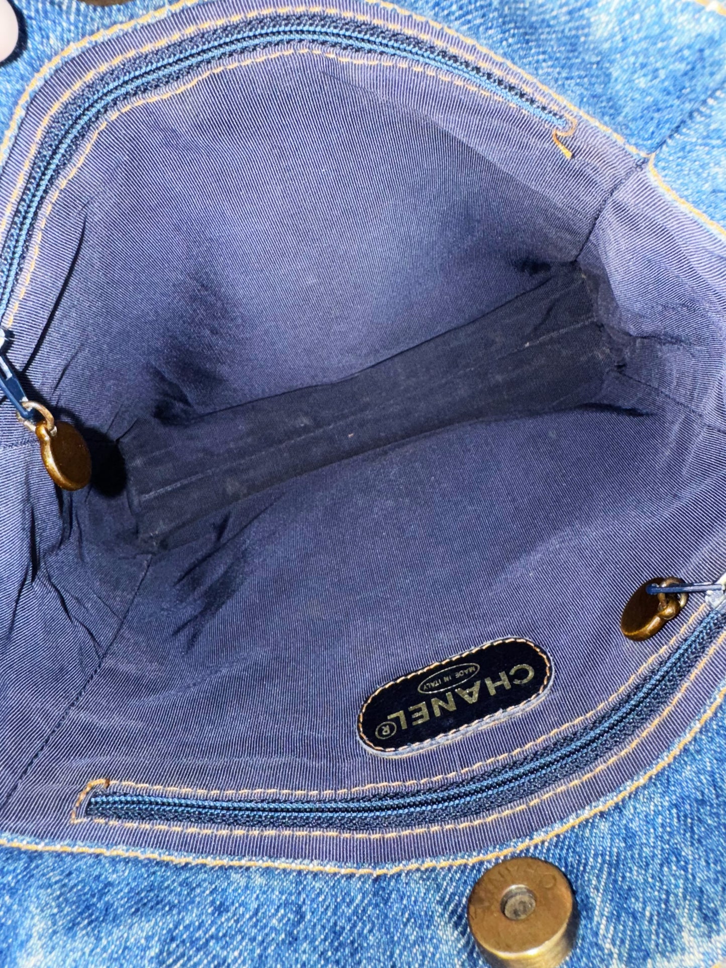 Chanel Vintage Denim Coco Mark Shoulder Tote Bag