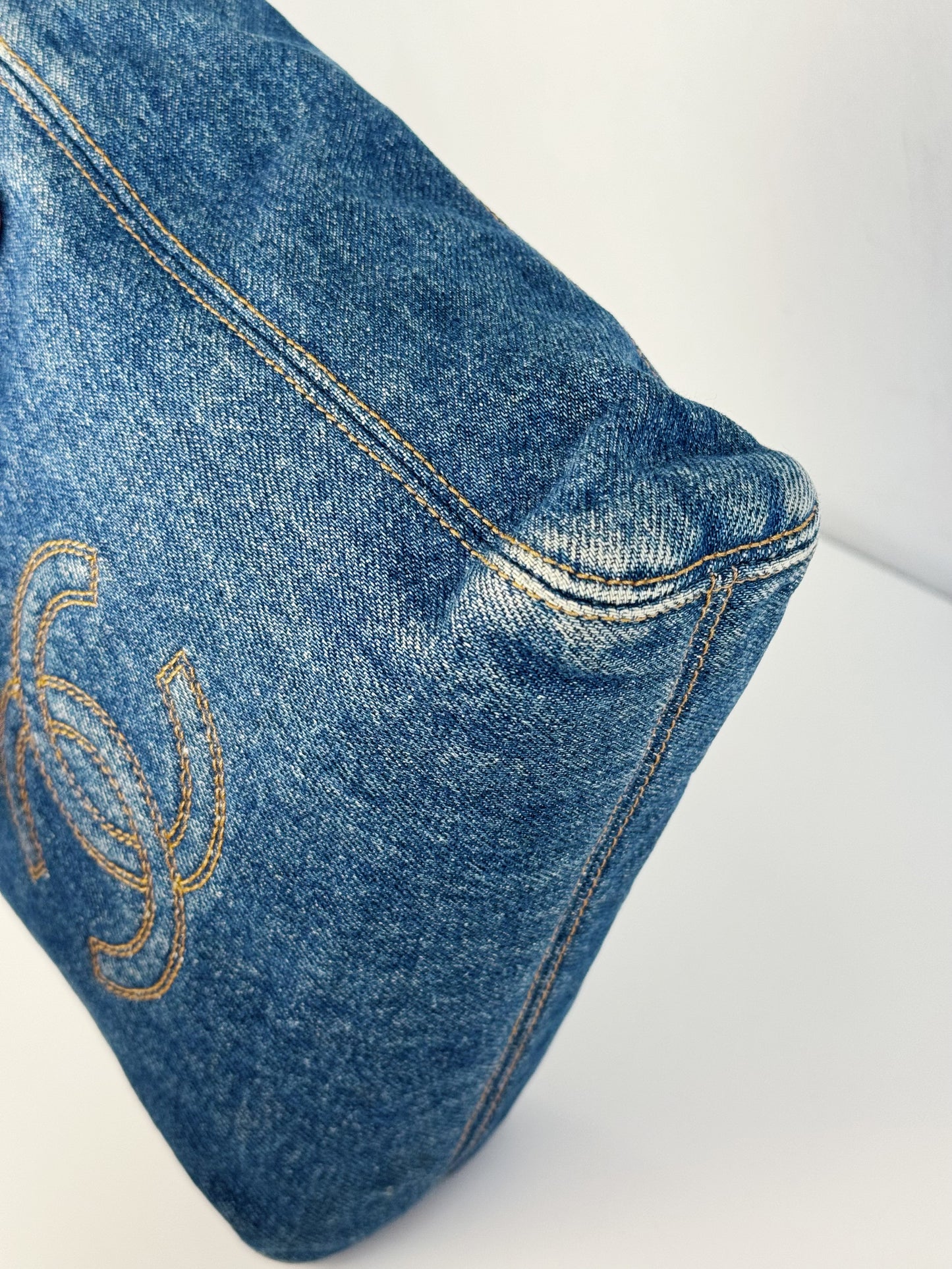 Chanel Vintage Denim Coco Mark Shoulder Tote Bag