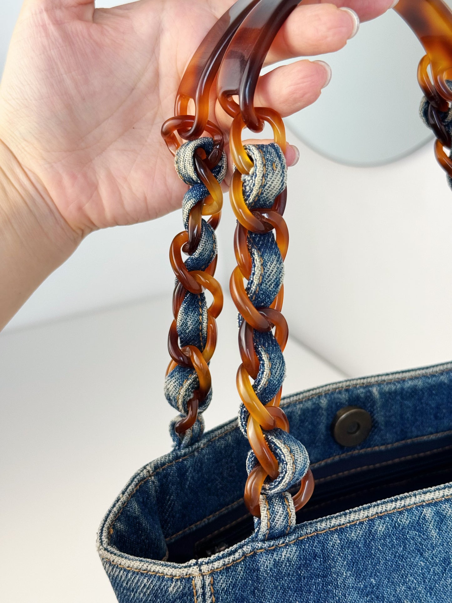 Chanel Vintage Denim Coco Mark Shoulder Tote Bag