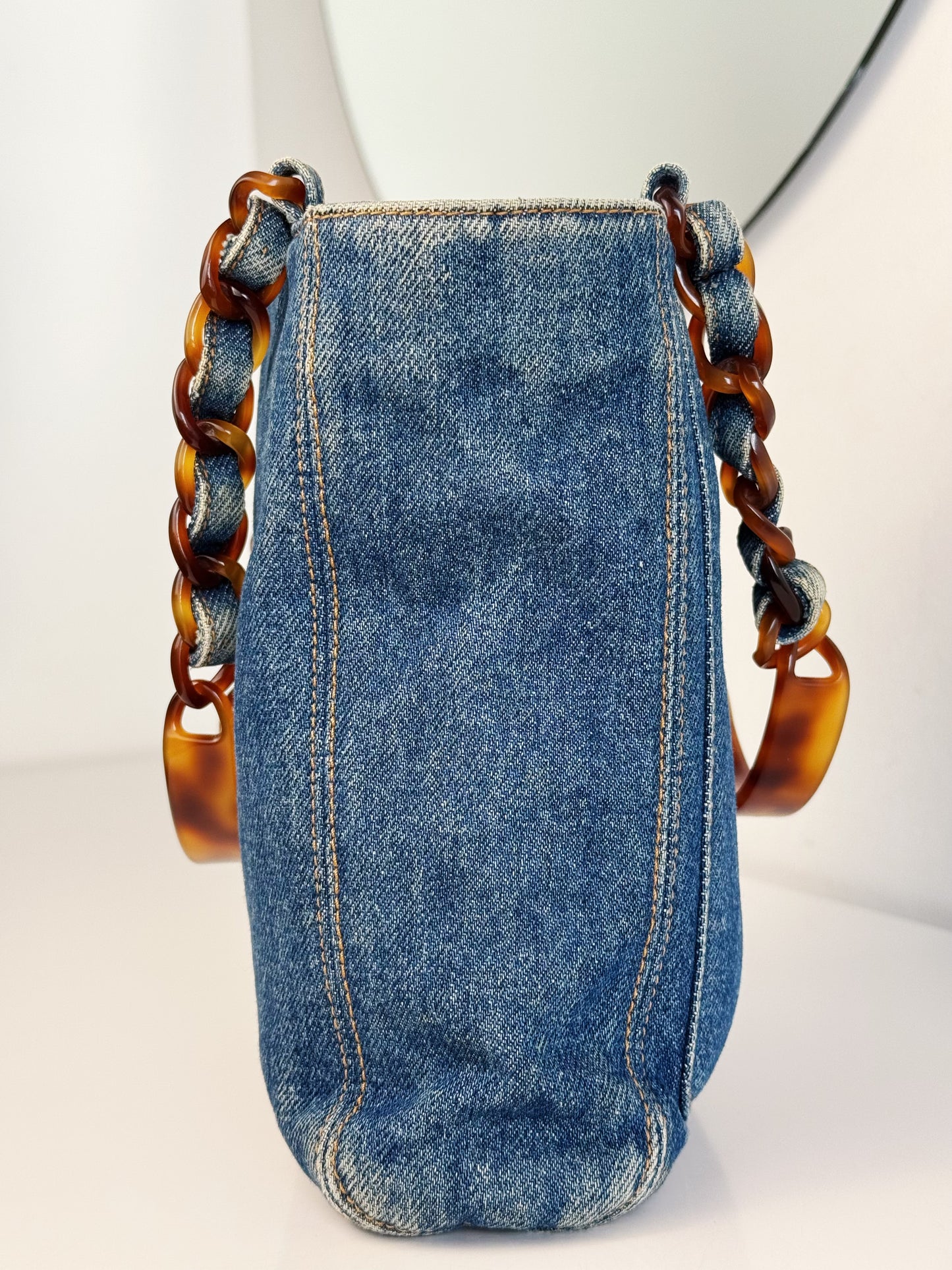 Chanel Vintage Denim Coco Mark Shoulder Tote Bag
