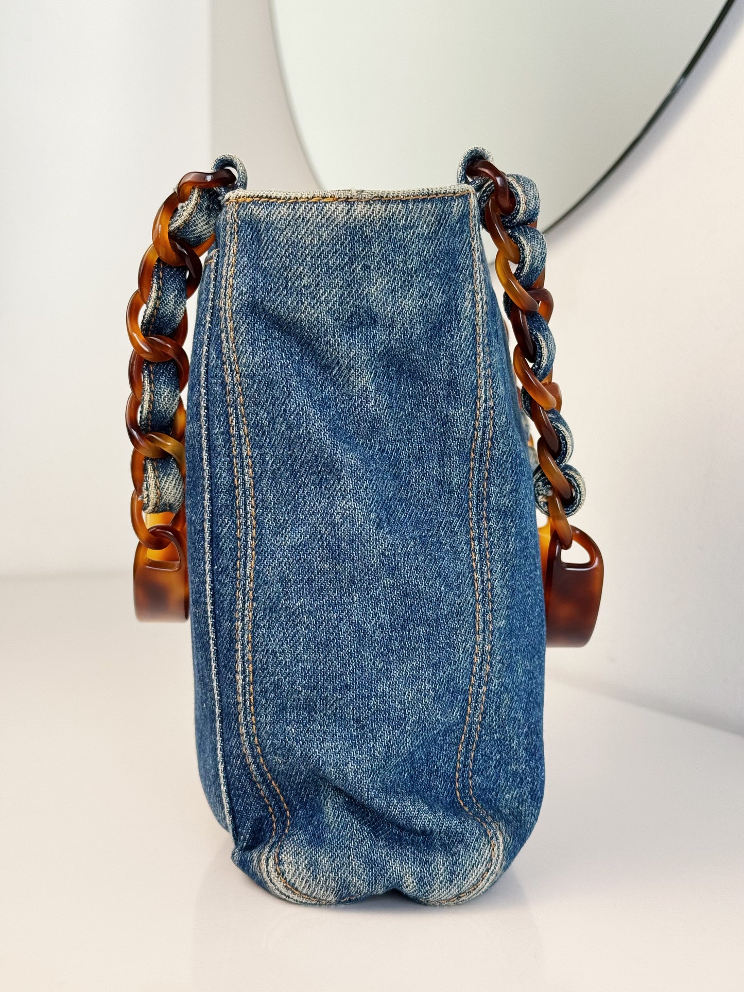 Chanel Vintage Denim Coco Mark Shoulder Tote Bag