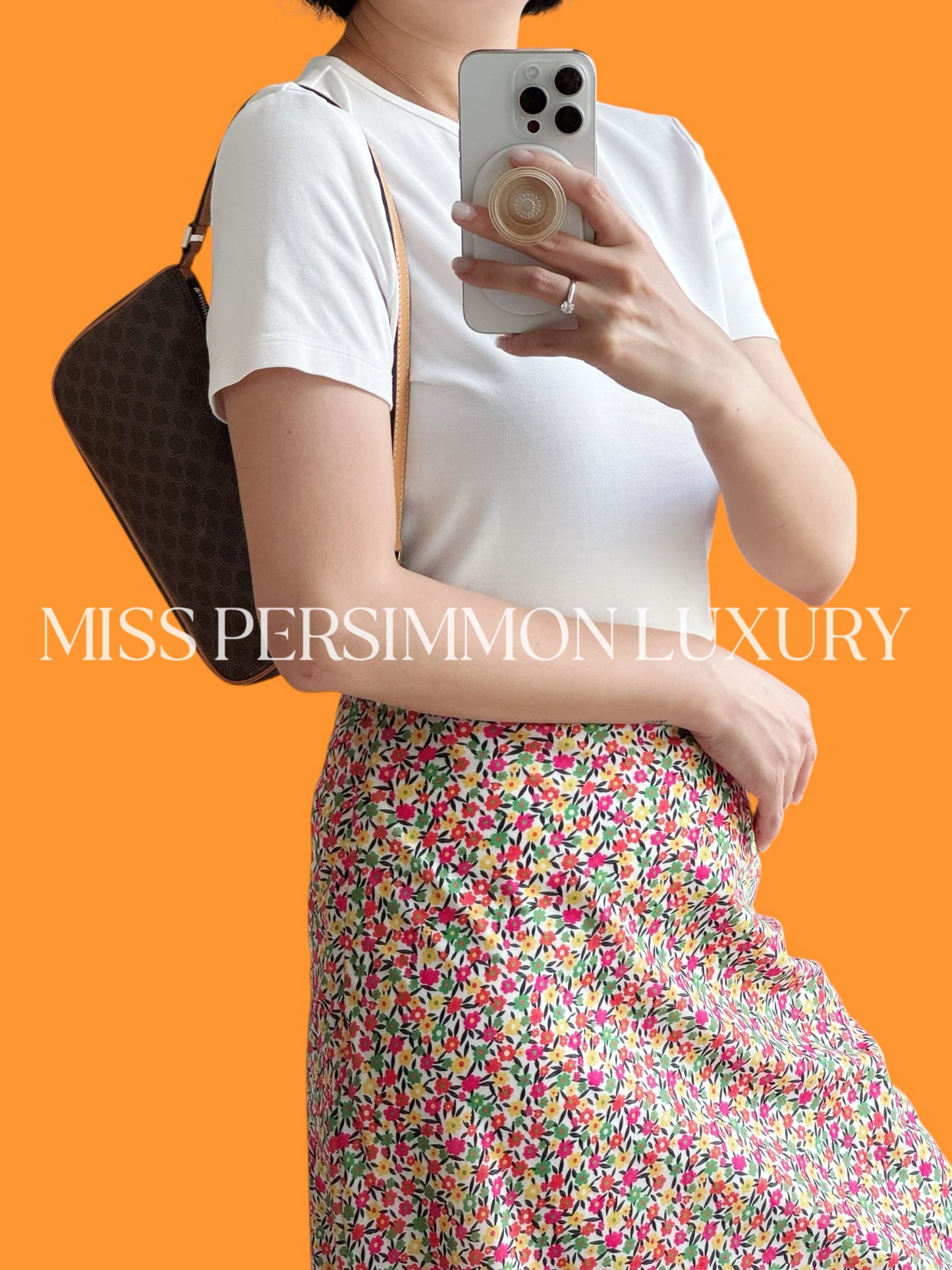 Celine Vintage Macadam Pattern One Shoulder Bag
