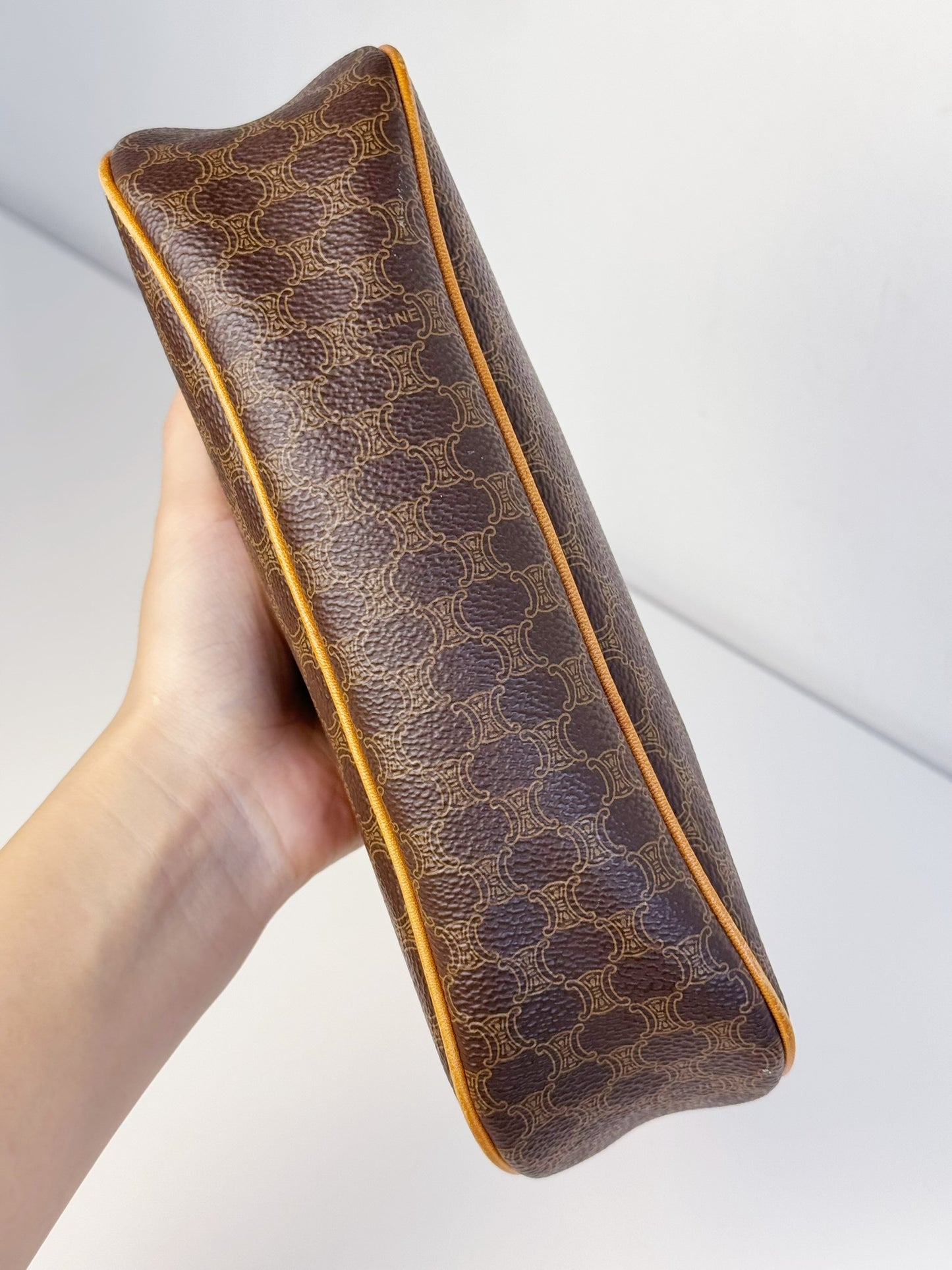 Celine Vintage Macadam Pattern One Shoulder Bag