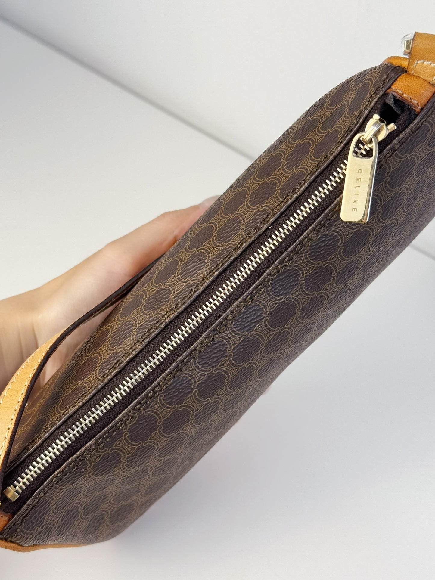Celine Vintage Macadam Pattern One Shoulder Bag