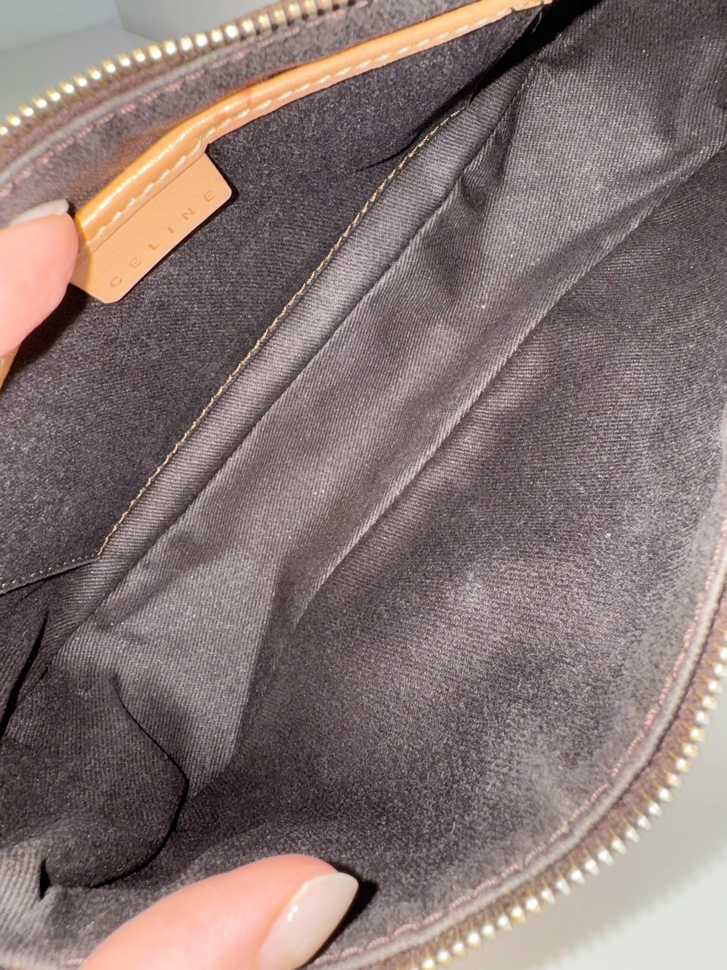 Celine Vintage Macadam Pattern One Shoulder Bag