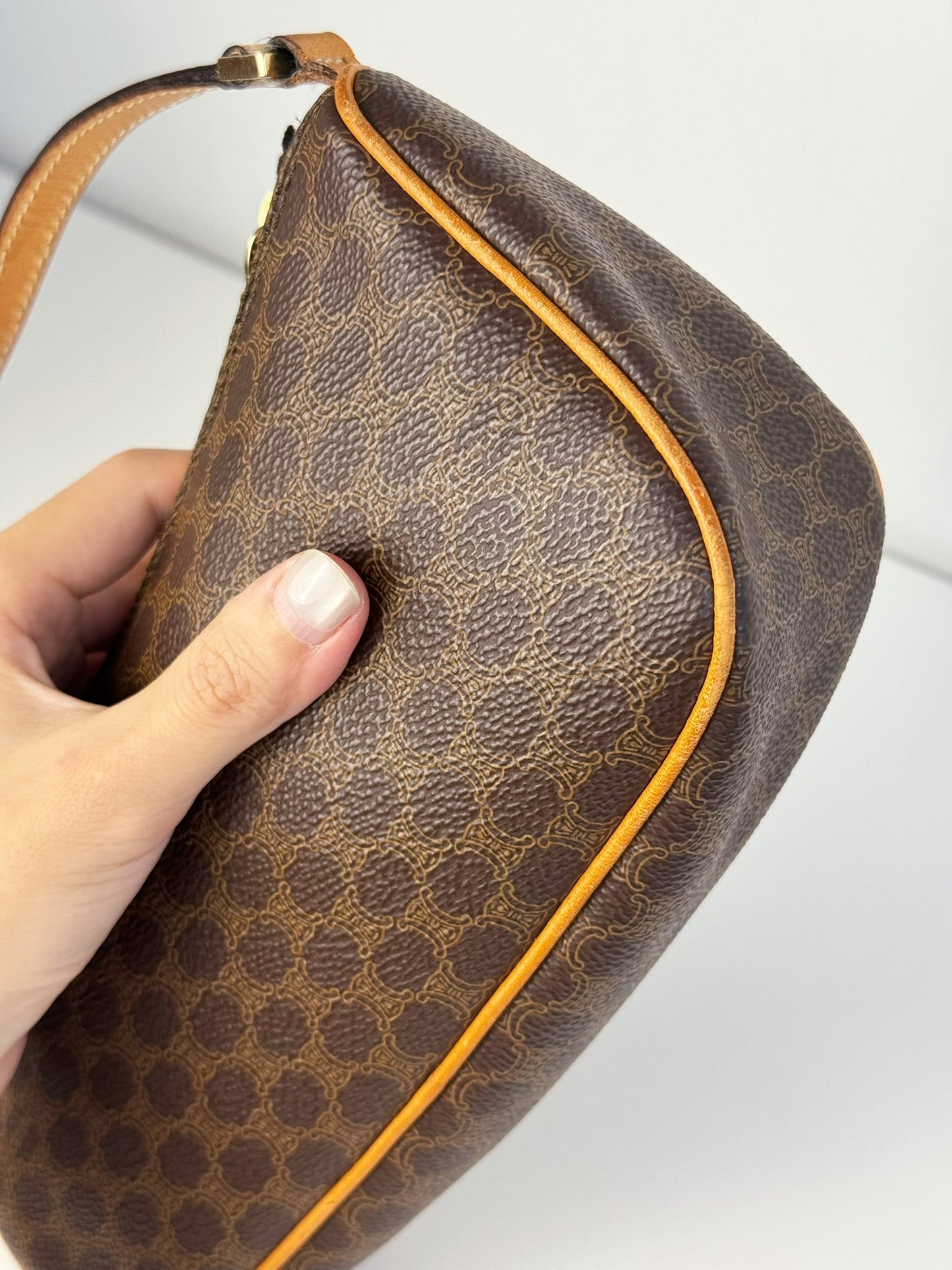 Celine Vintage Macadam Pattern One Shoulder Bag