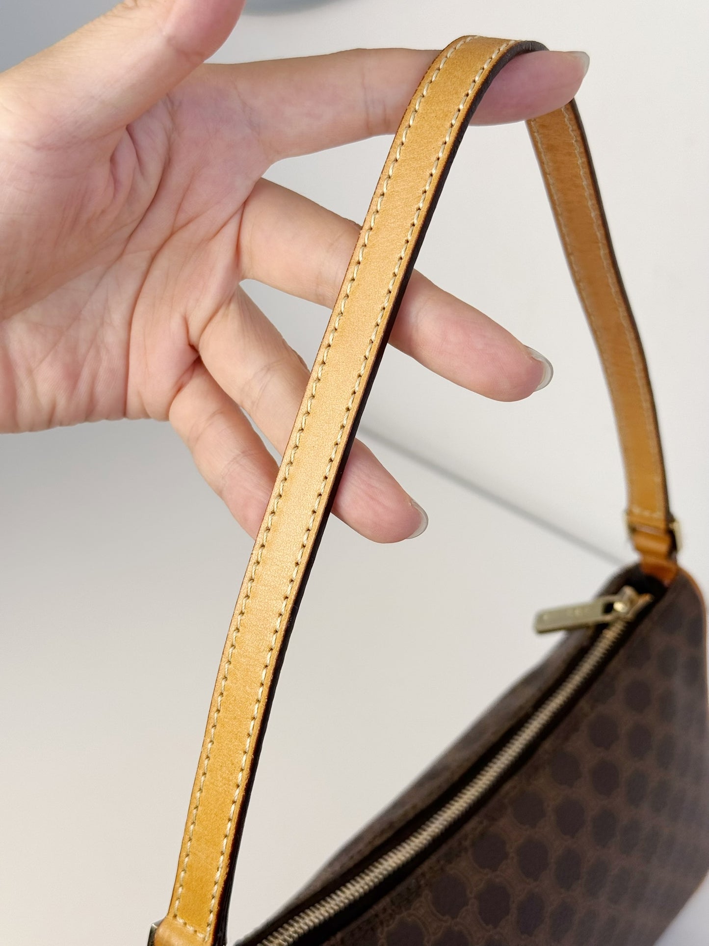 Celine Vintage Macadam Pattern One Shoulder Bag
