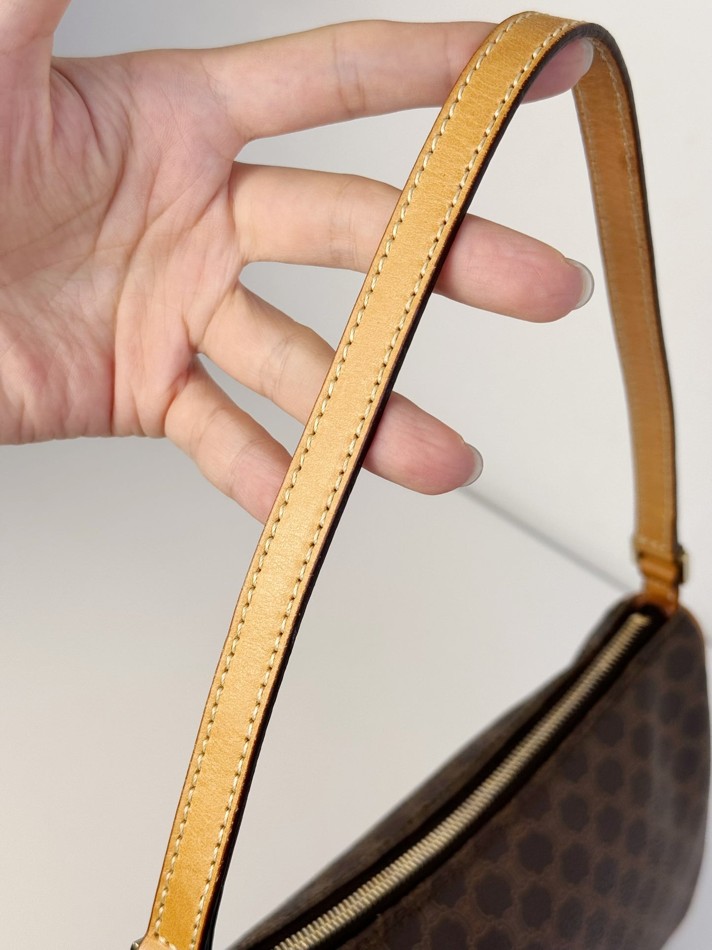 Celine Vintage Macadam Pattern One Shoulder Bag