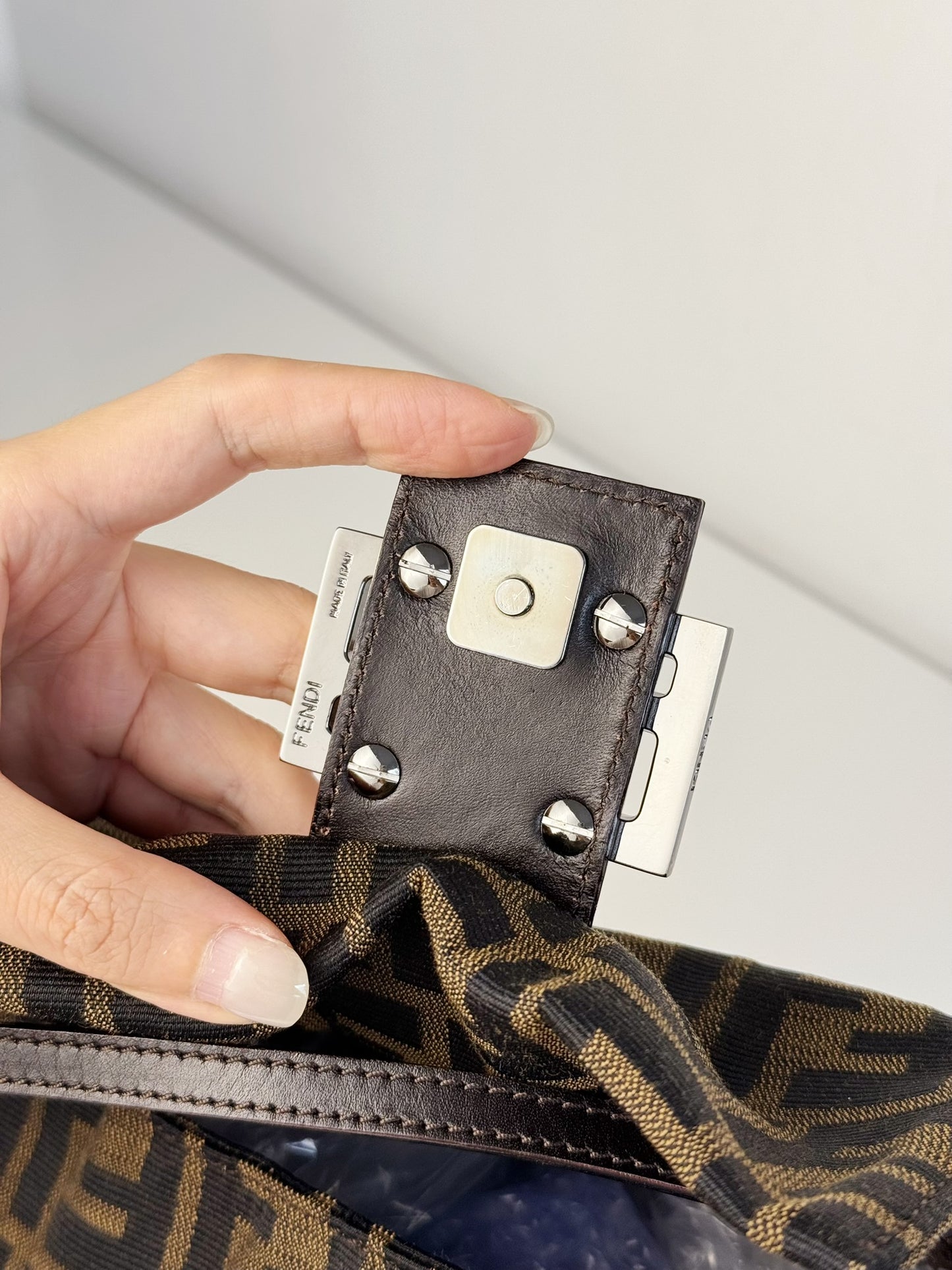 Fendi Vintage Mini Zucca Mamma Baguette Shoulder Bag