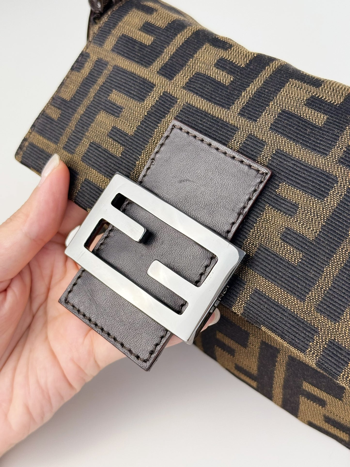 Fendi Vintage Mini Zucca Mamma Baguette Shoulder Bag