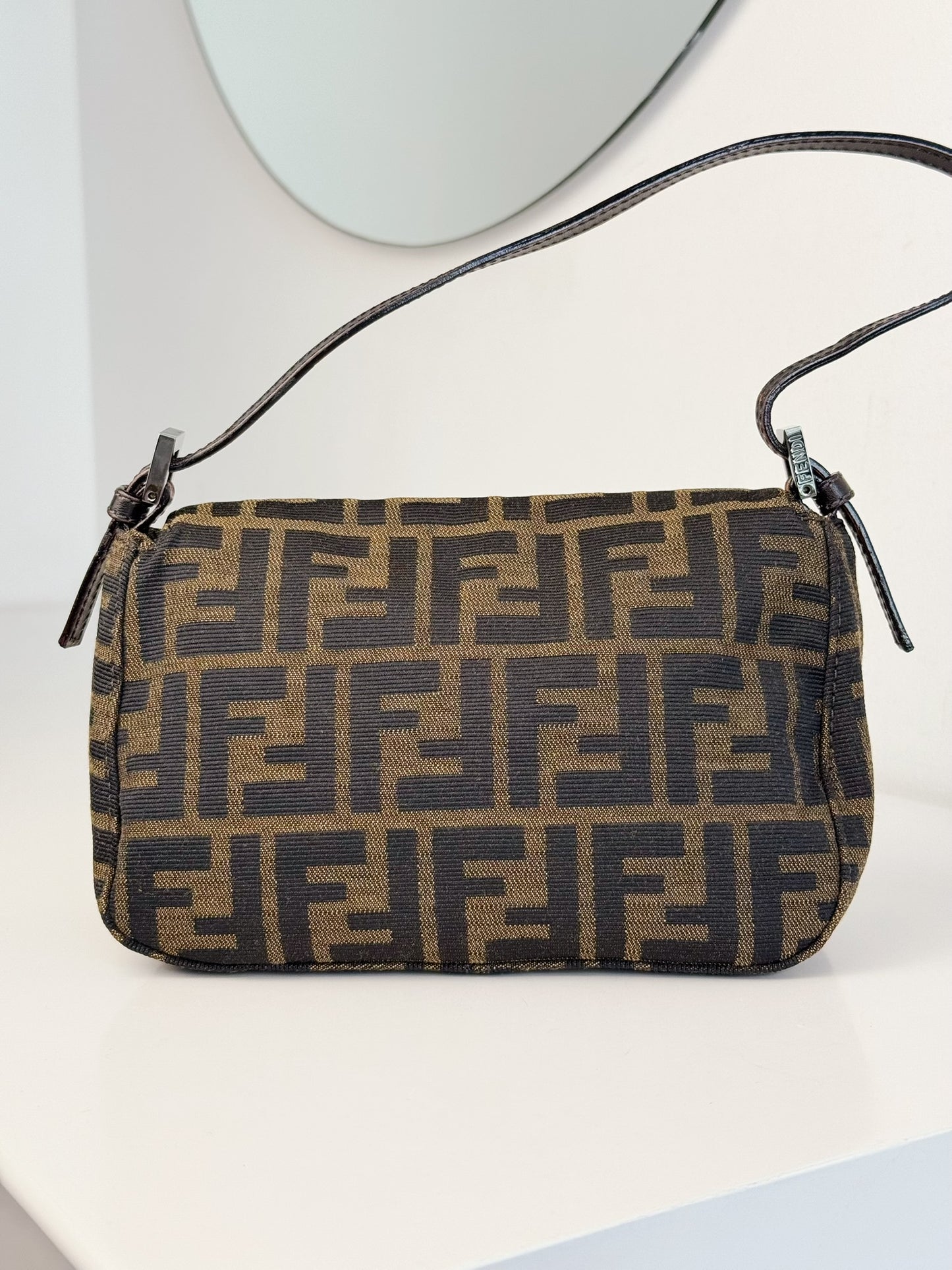 Fendi Vintage Mini Zucca Mamma Baguette Shoulder Bag