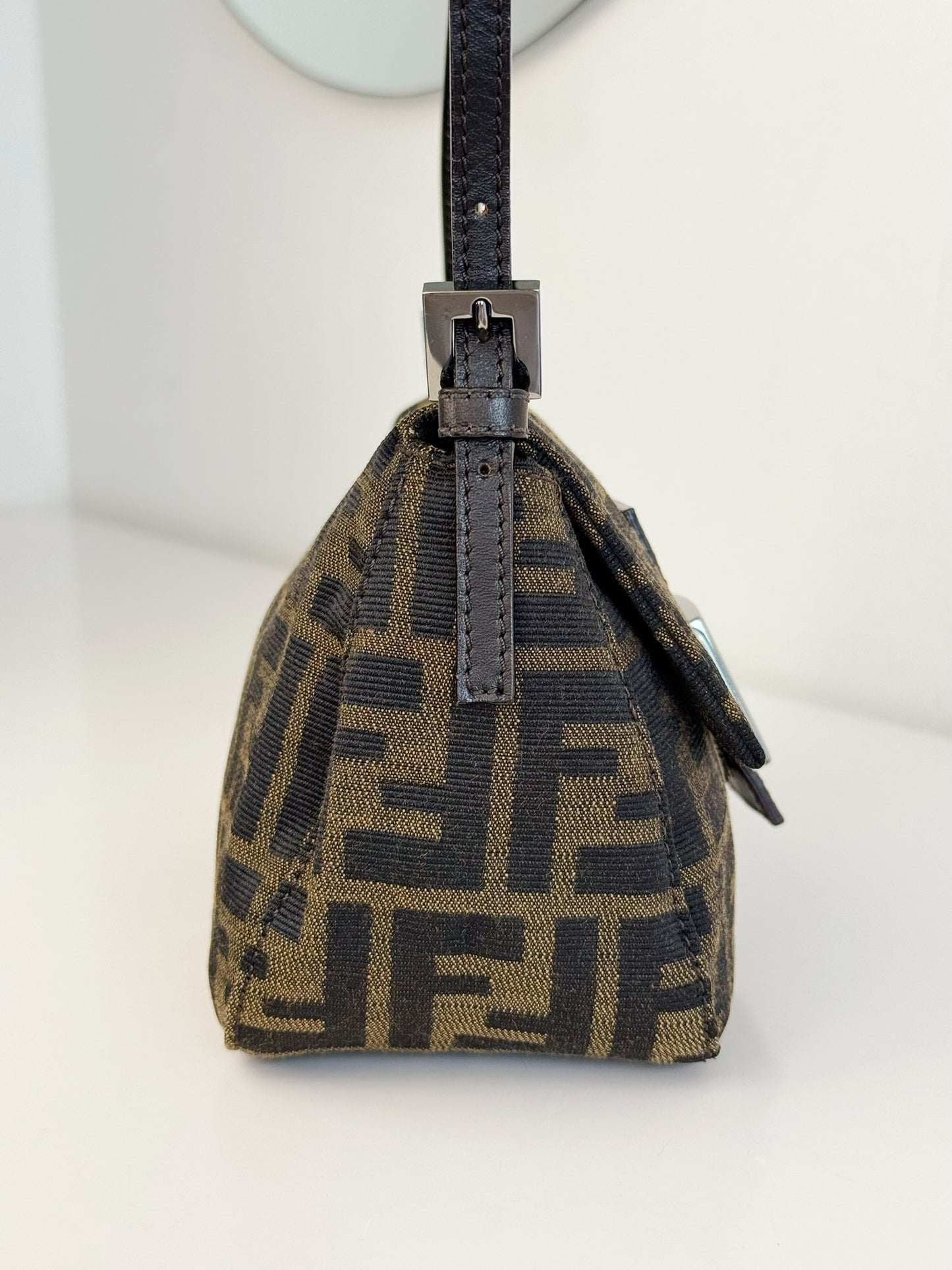 Fendi Vintage Mini Zucca Mamma Baguette Shoulder Bag