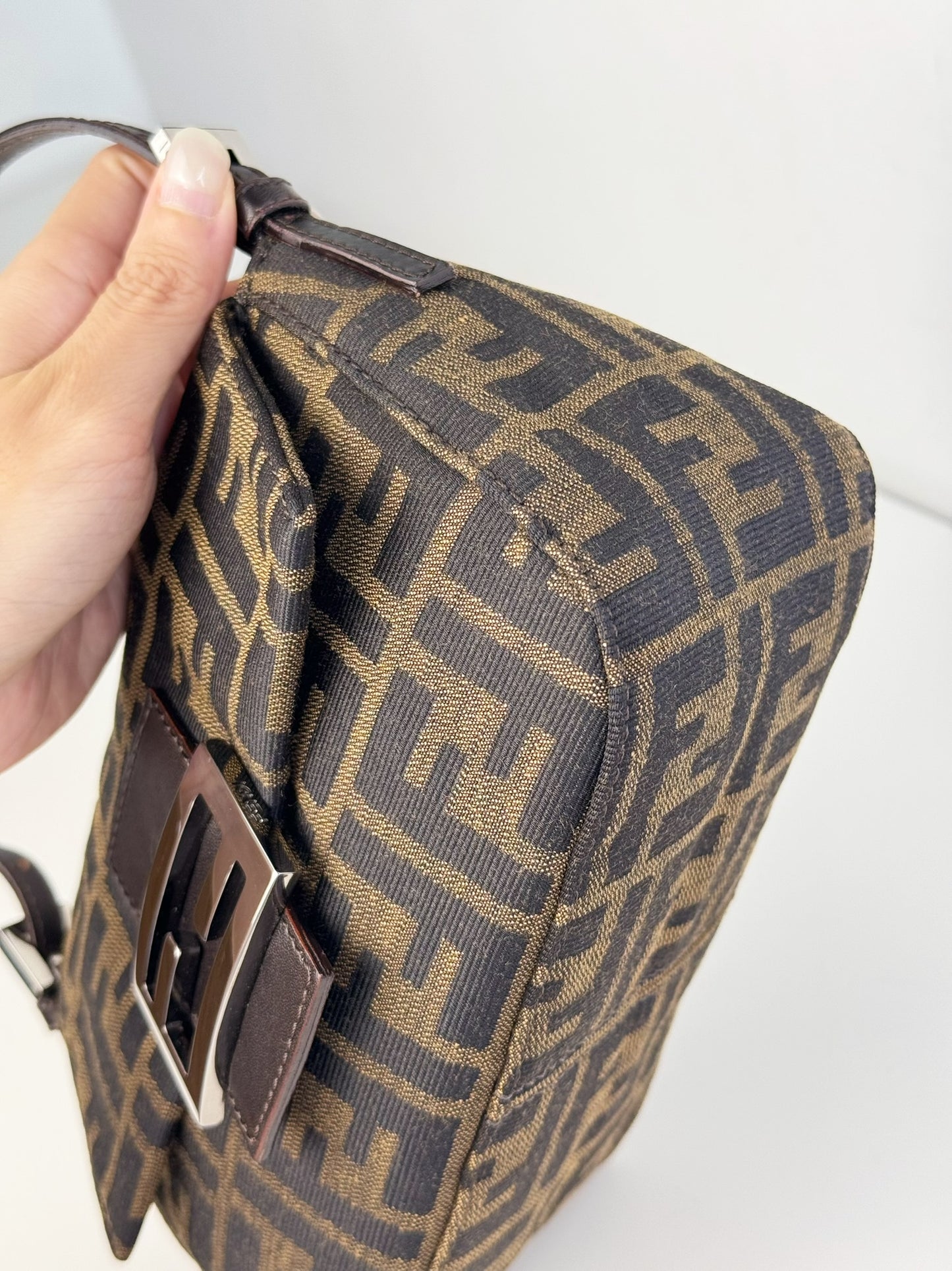 Fendi Vintage Mini Zucca Mamma Baguette Shoulder Bag