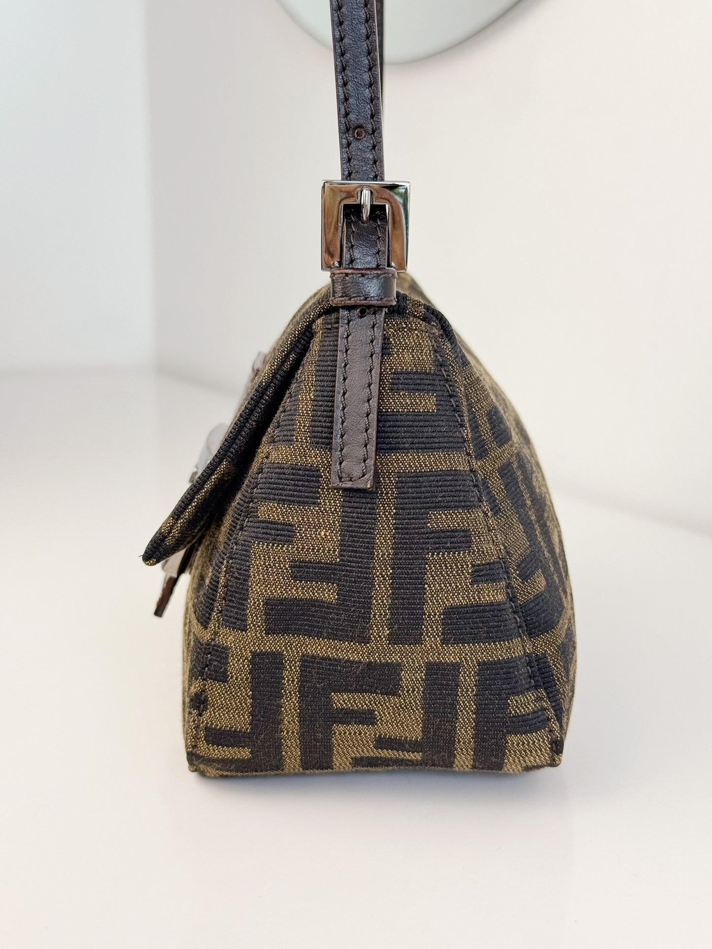 Fendi Vintage Mini Zucca Mamma Baguette Shoulder Bag