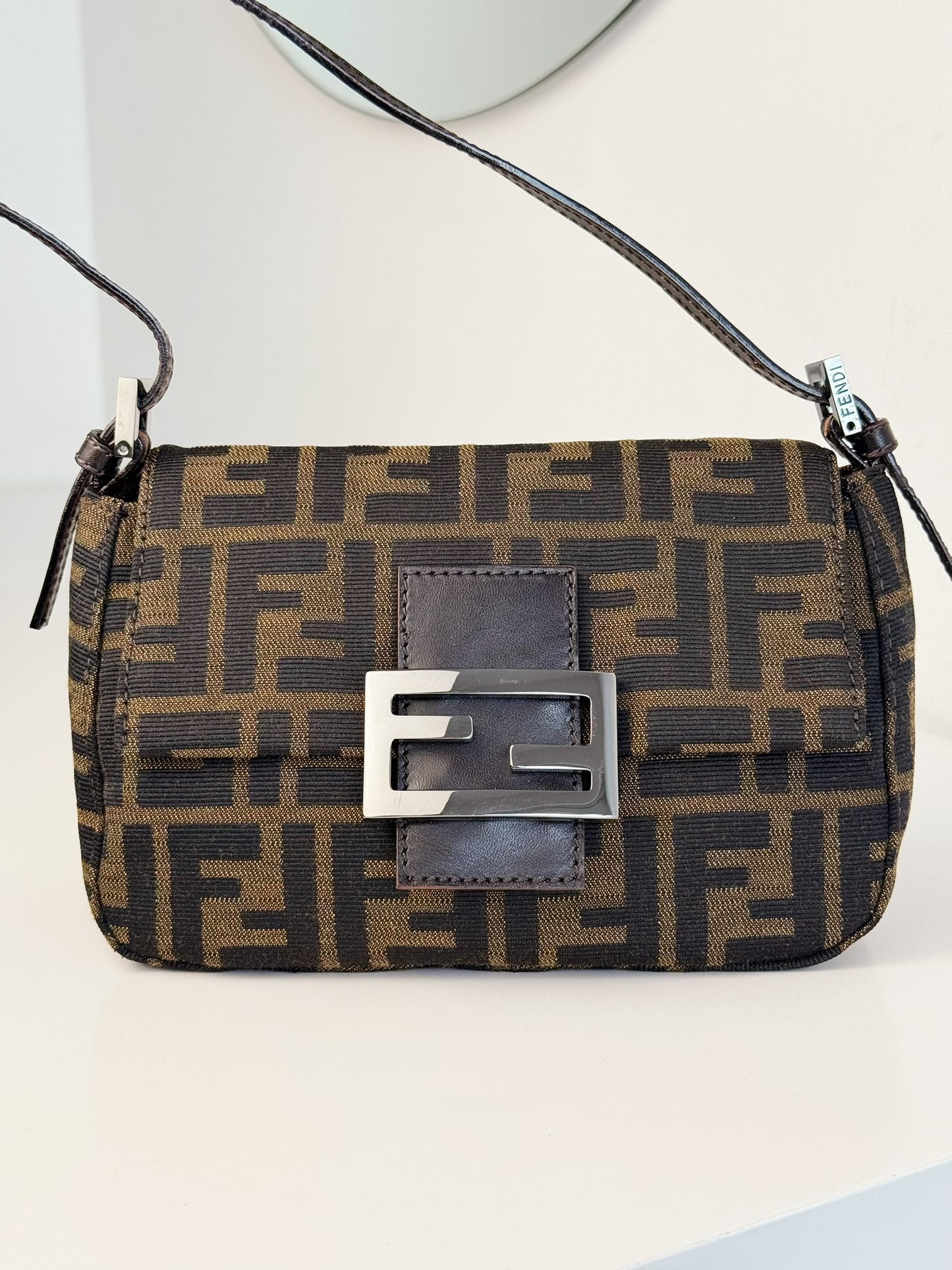 Fendi Vintage Mini Zucca Mamma Baguette Shoulder Bag