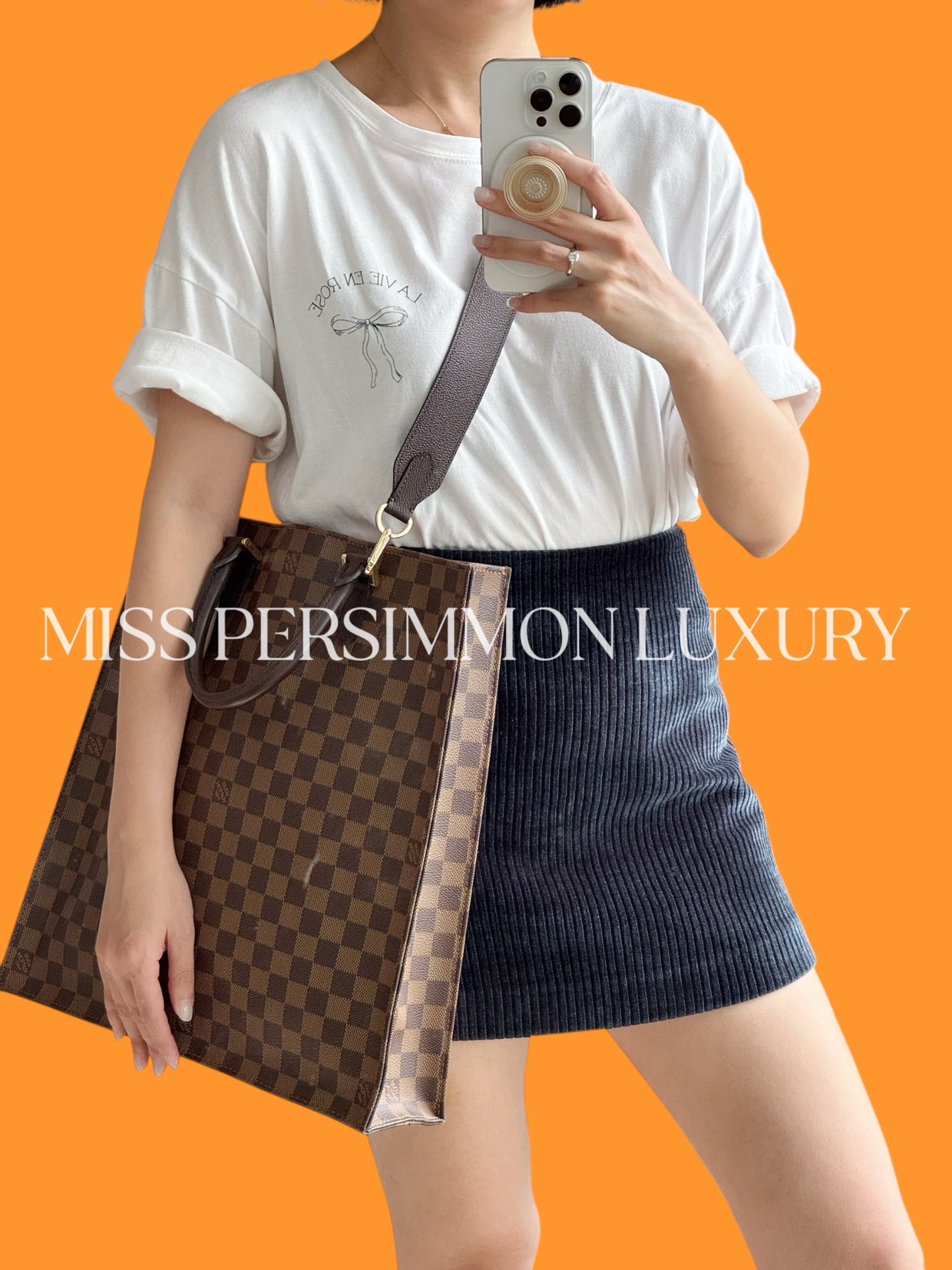 Louis Vuitton Vintage Damier Plat Sac Tote Crossbody Bag
