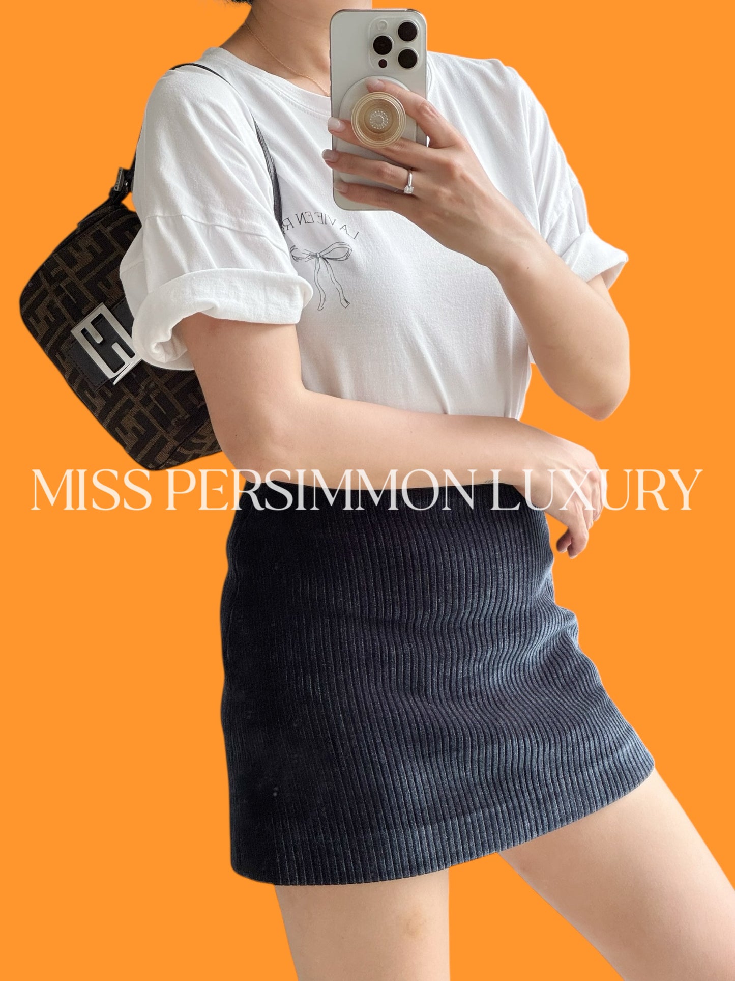 Fendi Vintage Mini Zucca Mamma Baguette Shoulder Bag