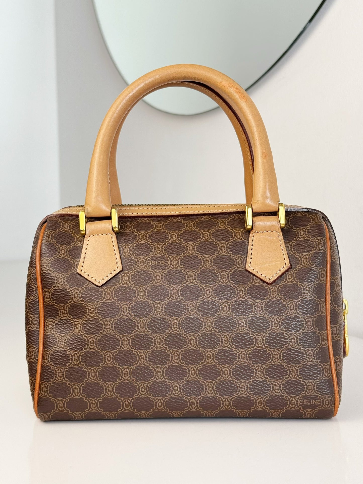 Celine Vintage Macadam Mini Boston Handbag