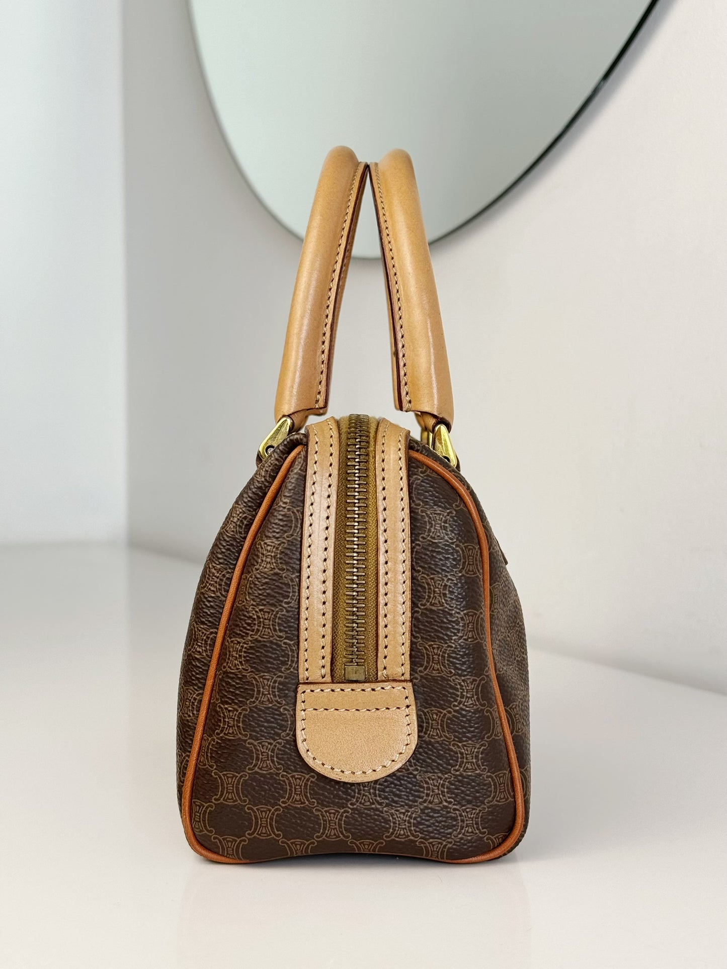Celine Vintage Macadam Mini Boston Handbag