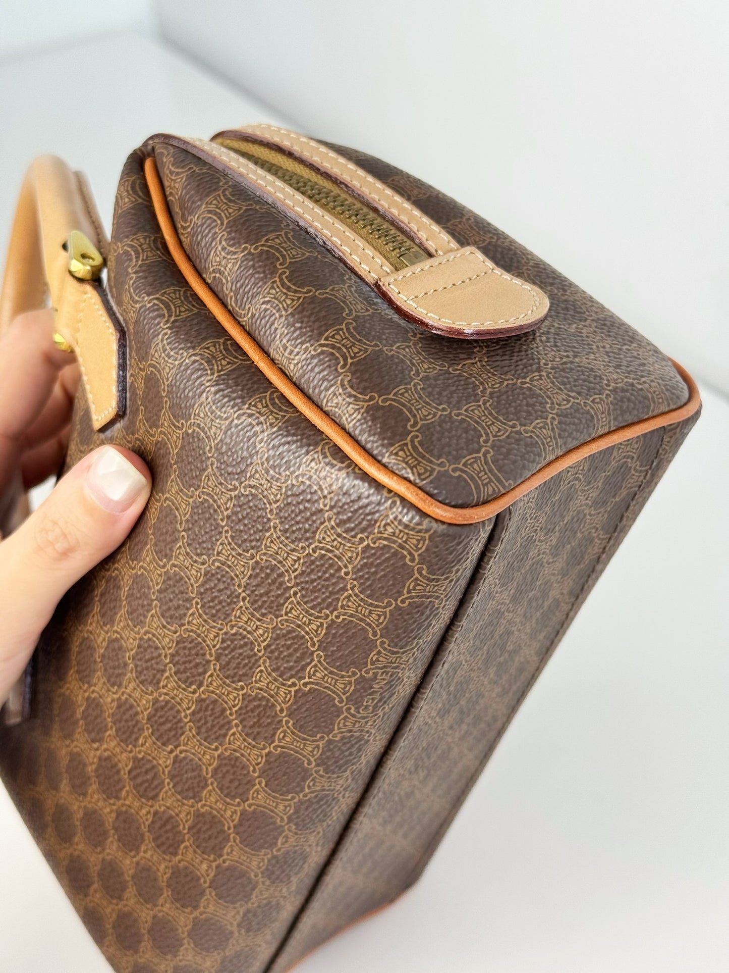 Celine Vintage Macadam Mini Boston Handbag