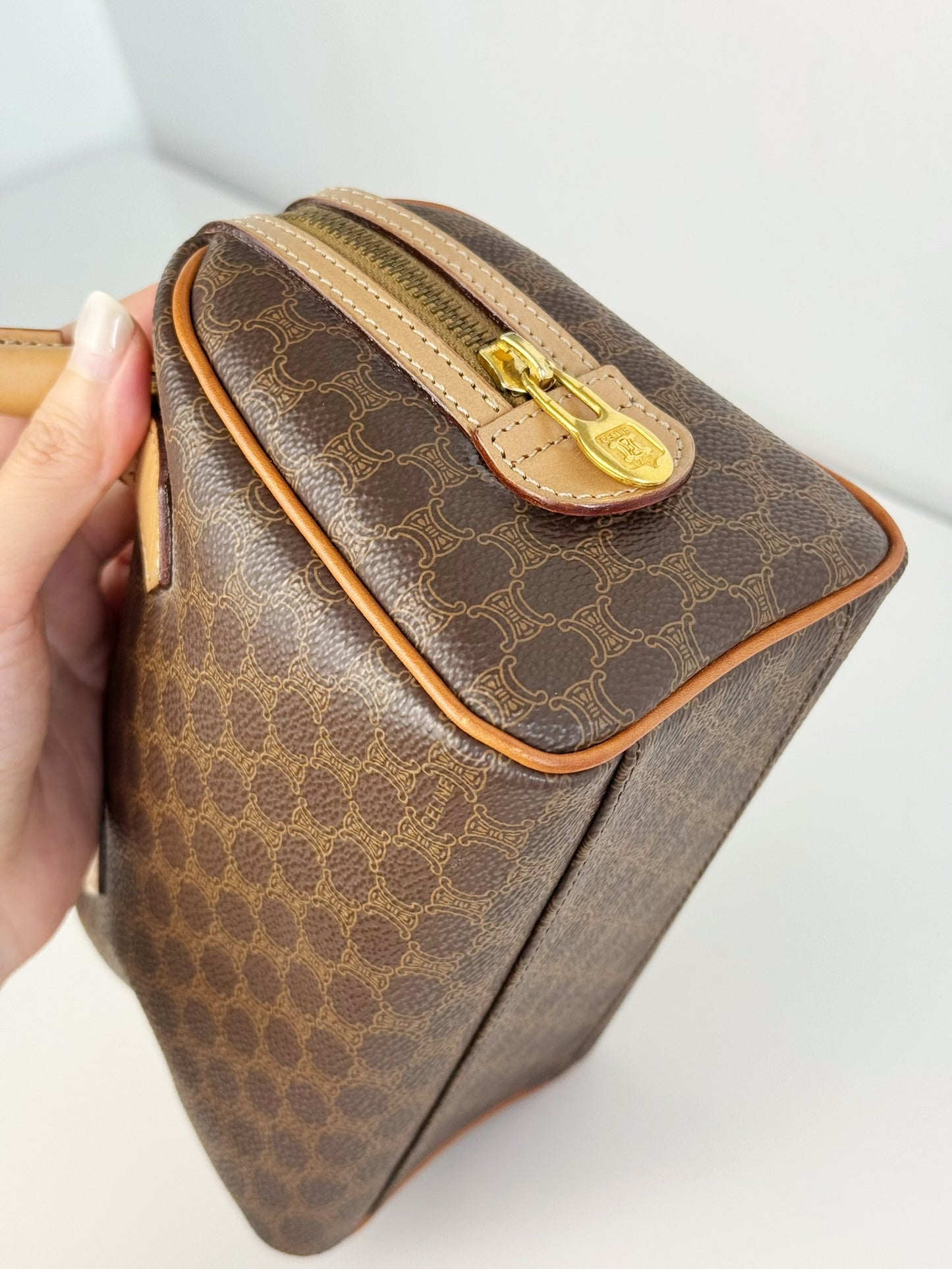 Celine Vintage Macadam Mini Boston Handbag