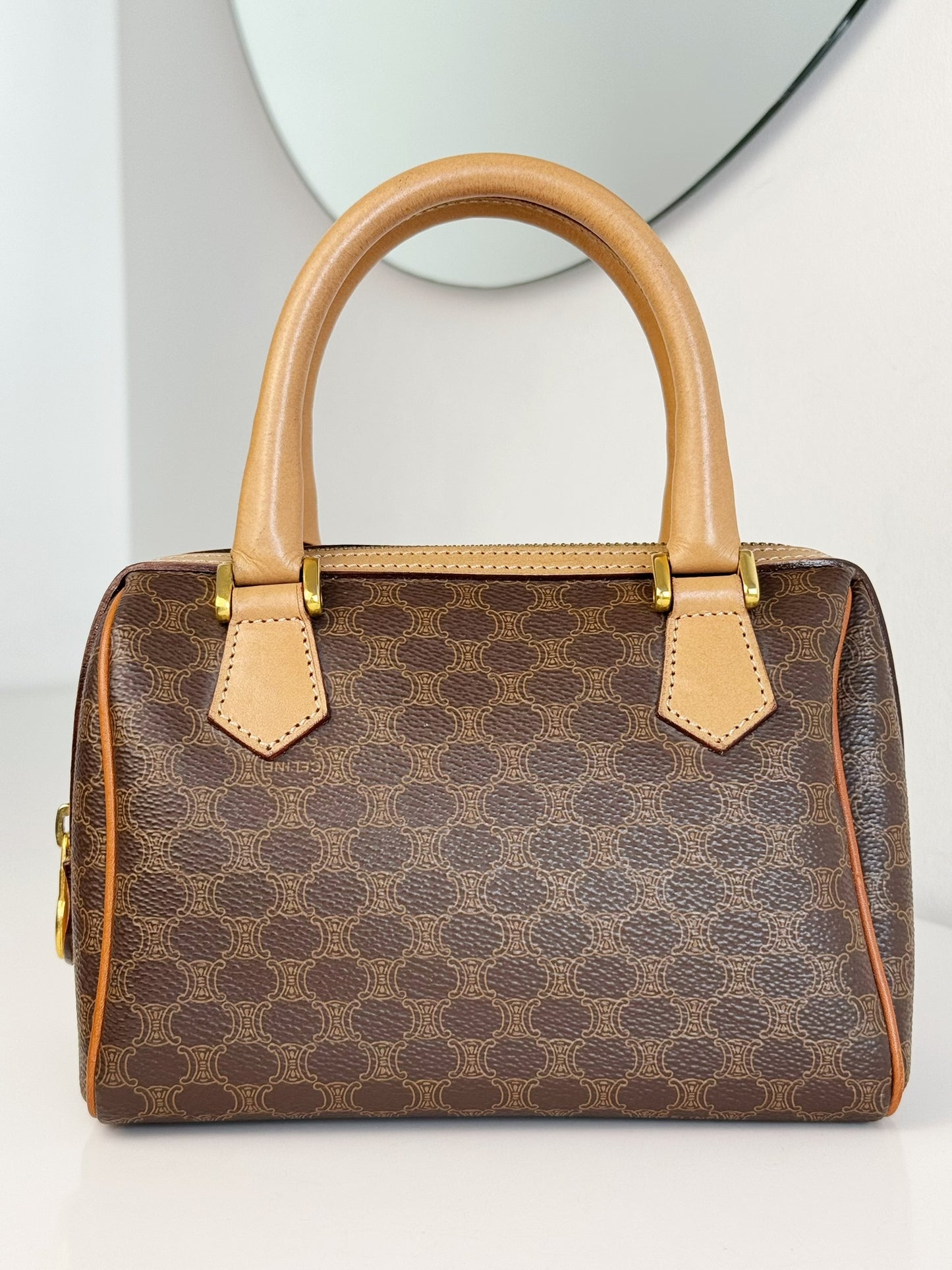 Celine Vintage Macadam Mini Boston Handbag