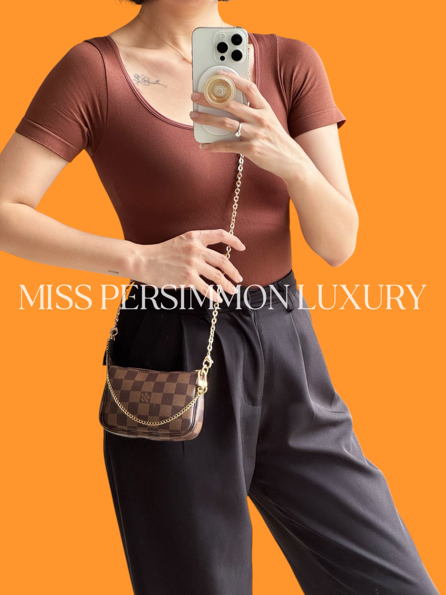 Louis Vuitton Vintage Mini Damier Pochette Accessoires Shoulder Crossbody Bag