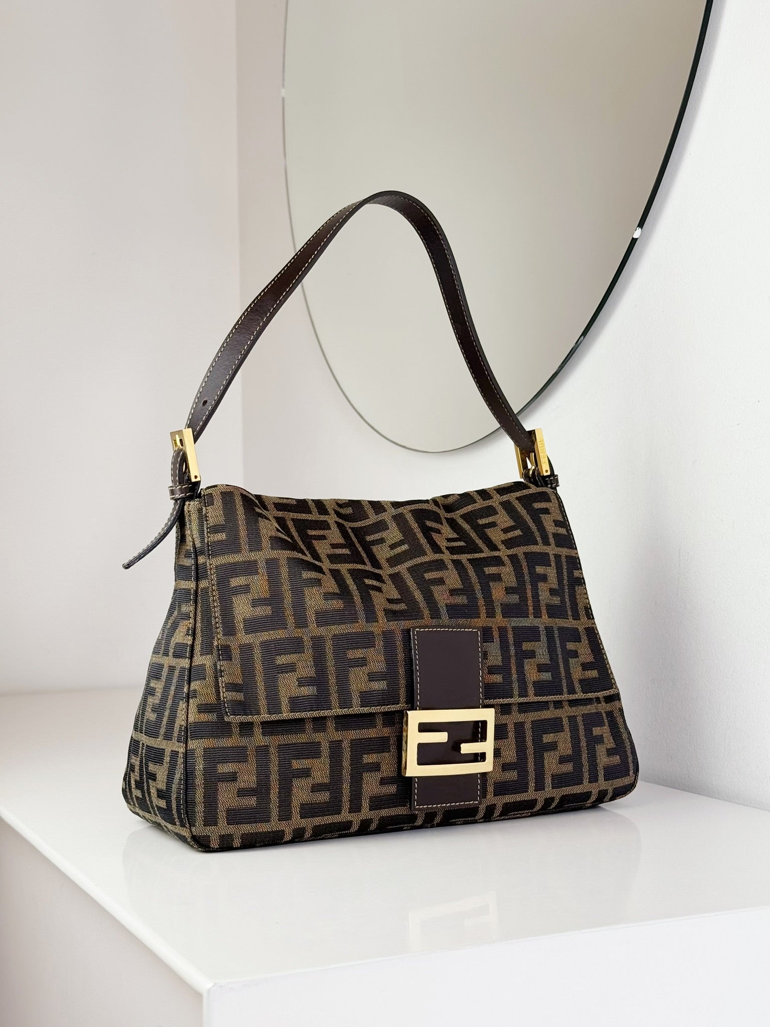 Fendi Zucca Cheapest Fendi Bag FENDI Zucca Shoulder Bag Brown