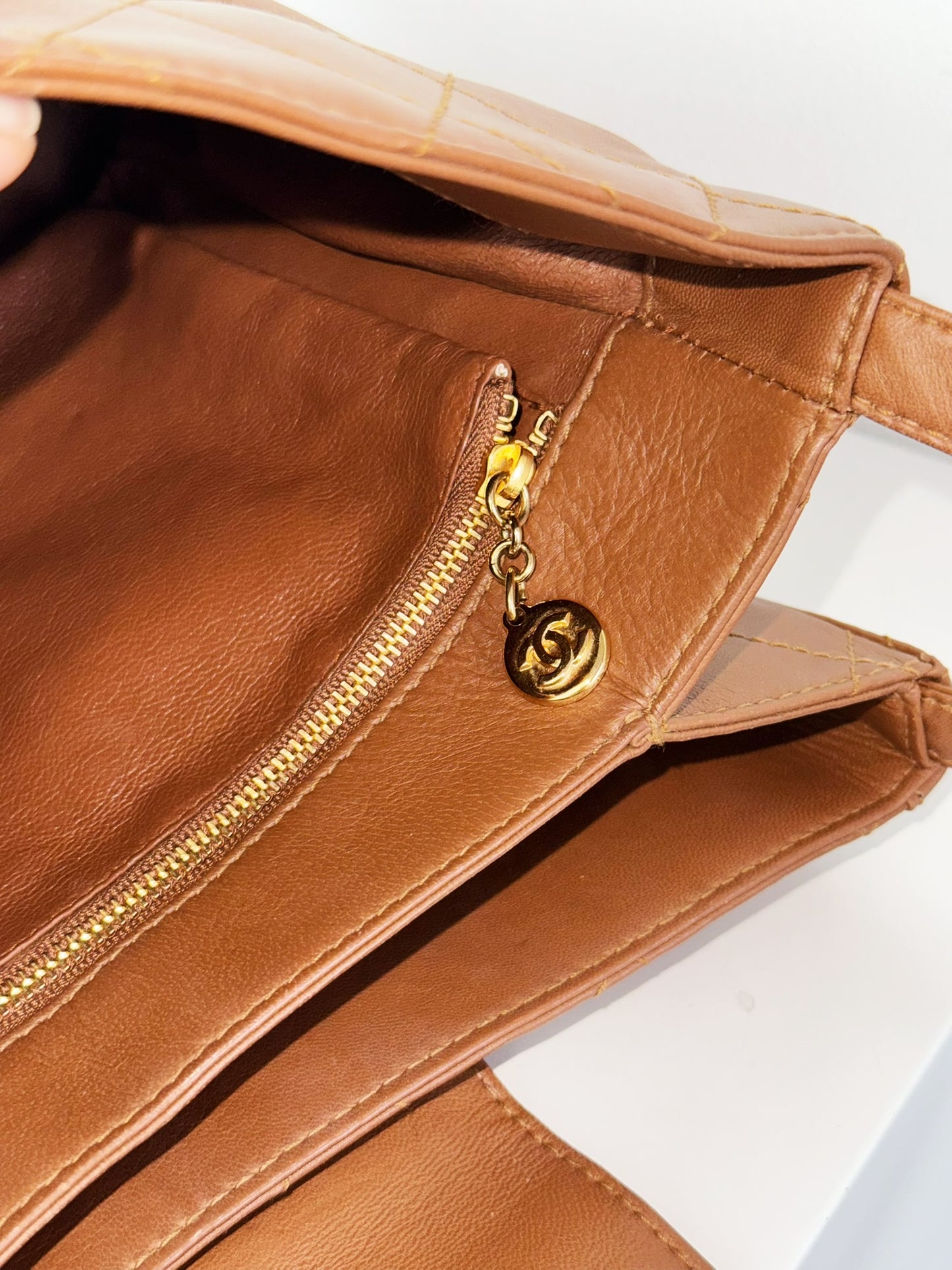 Chanel Vintage Matlasse Turnlock Cocomark Leather Tote Shoulder Bag