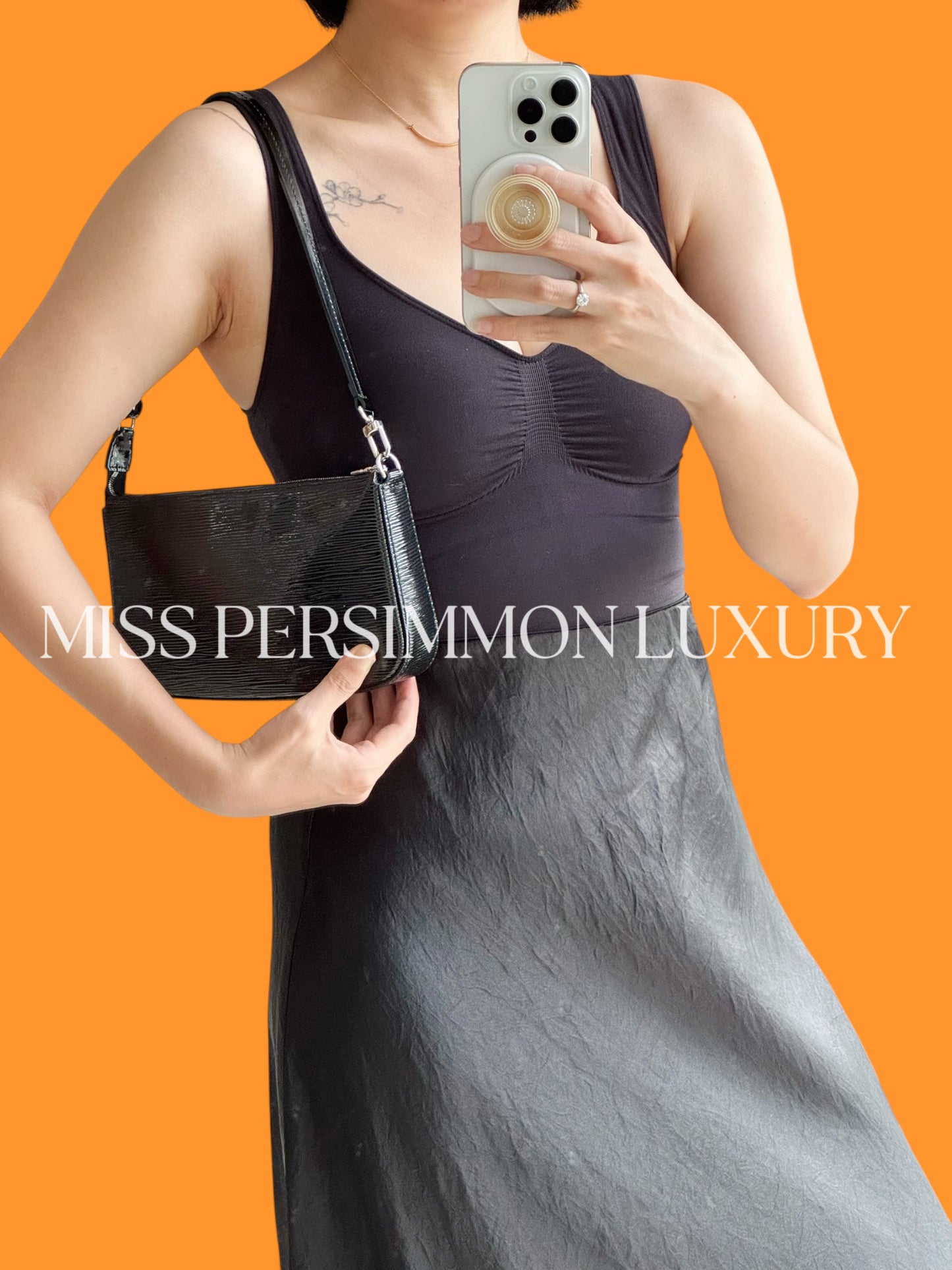 Louis Vuitton Vintage Black Epi Electric Pochette Accessoires Shoulder Bag