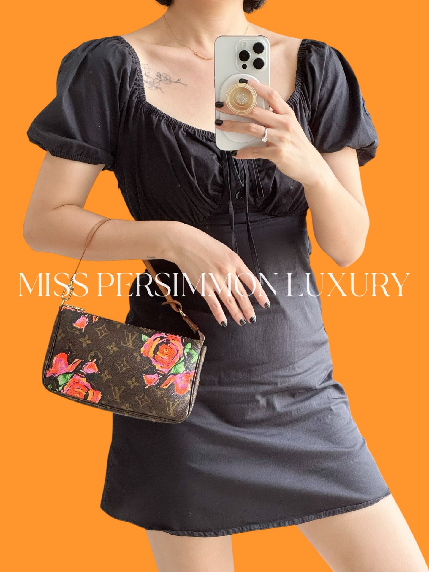 Louis Vuitton Vintage Limited Edition Rose Pochette Accessoires Shoulder Crossbody Bag