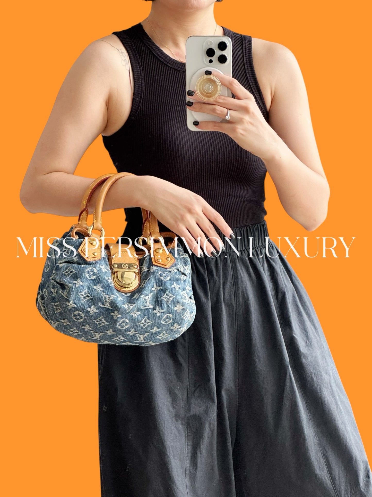Louis Vuitton Denim Pleaty Handbag