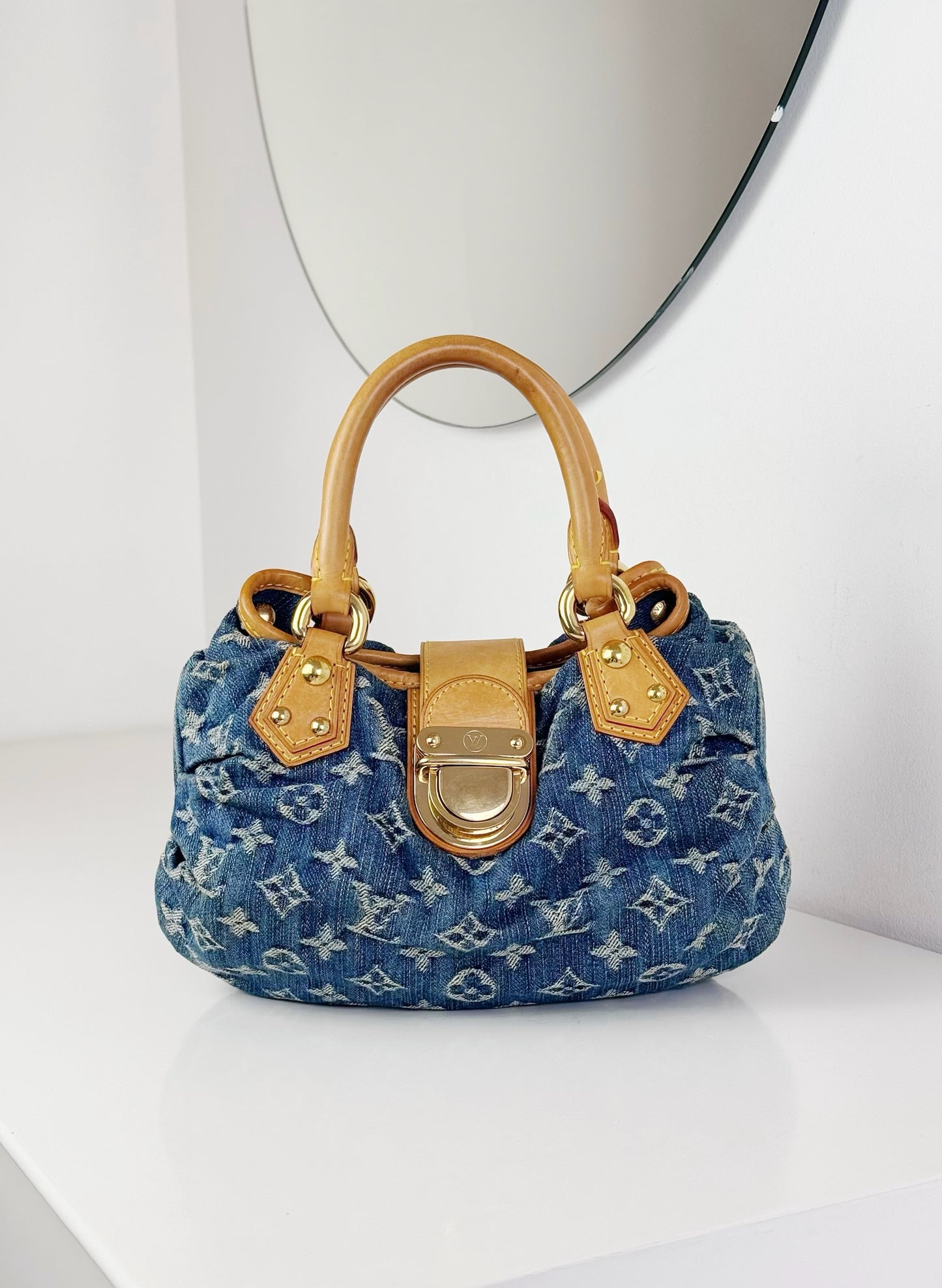 Louis Vuitton Denim Pleaty Handbag