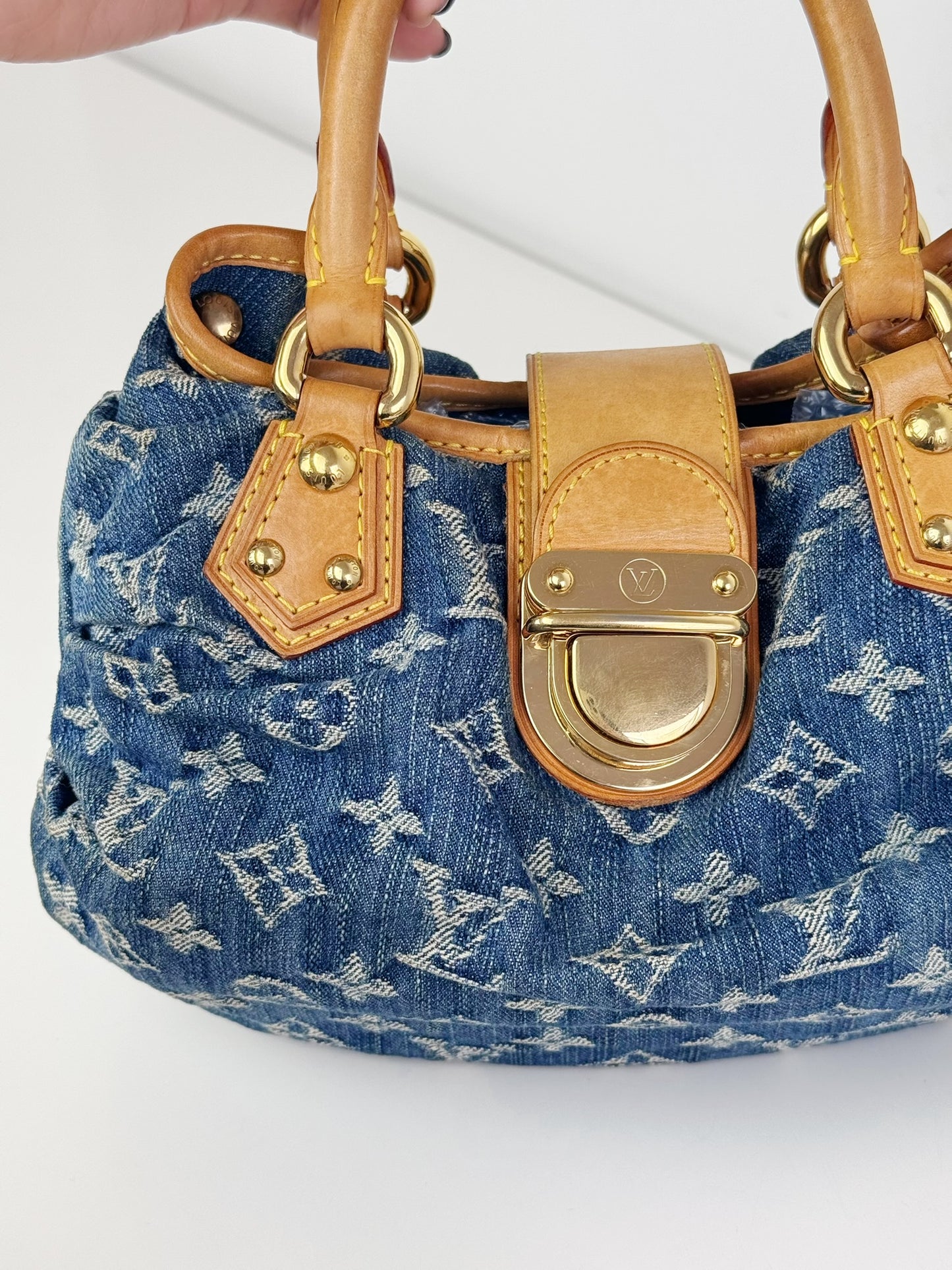 Louis Vuitton Denim Pleaty Handbag
