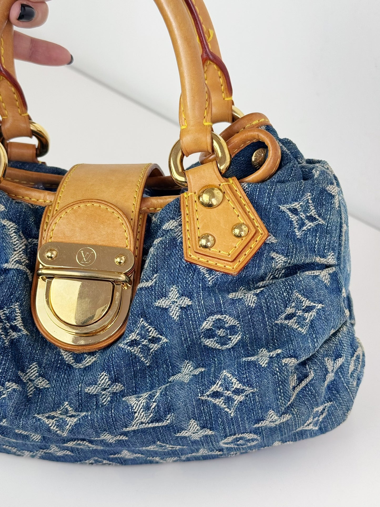 Louis Vuitton Denim Pleaty Handbag