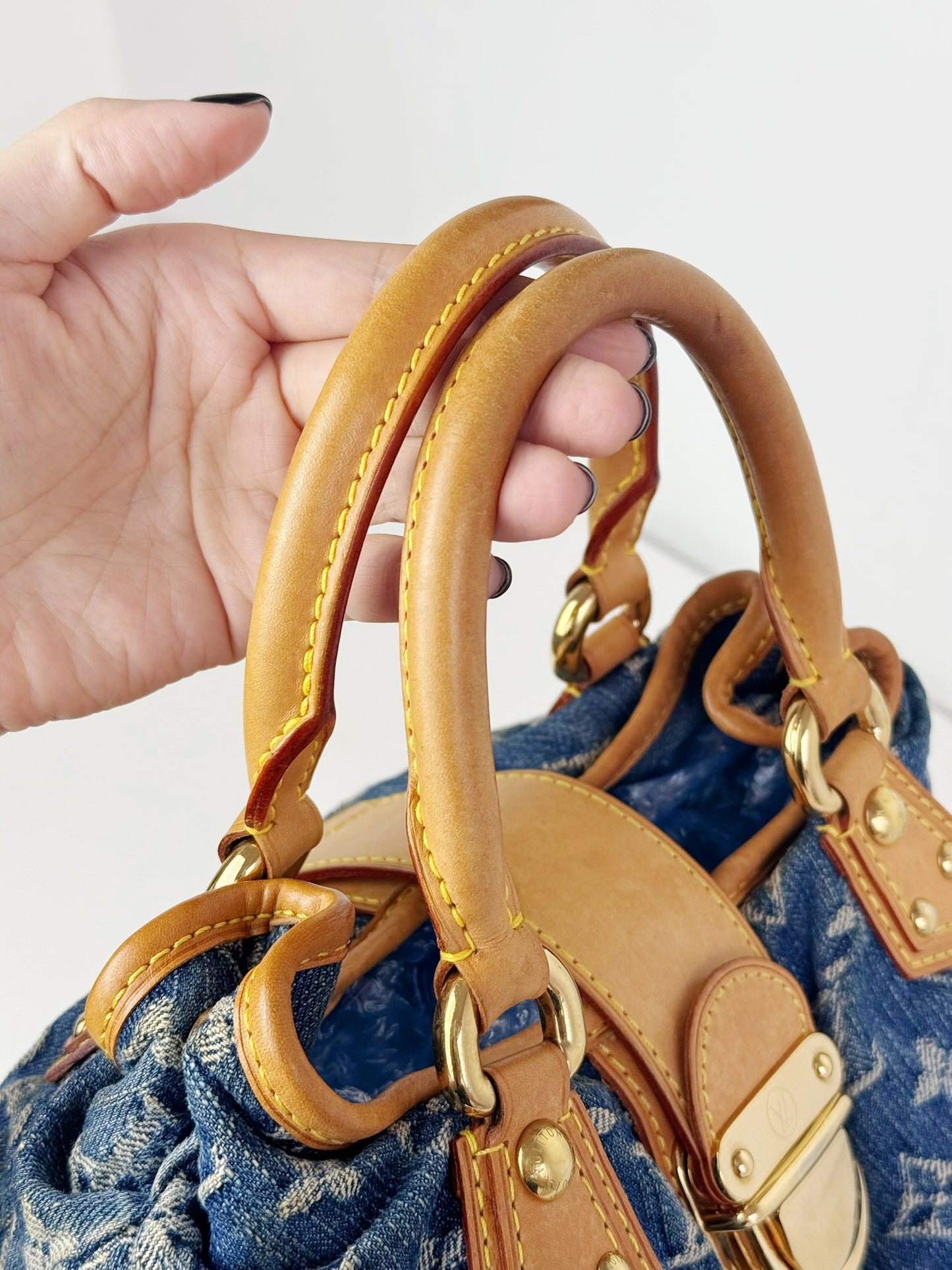 Louis Vuitton Denim Pleaty Handbag