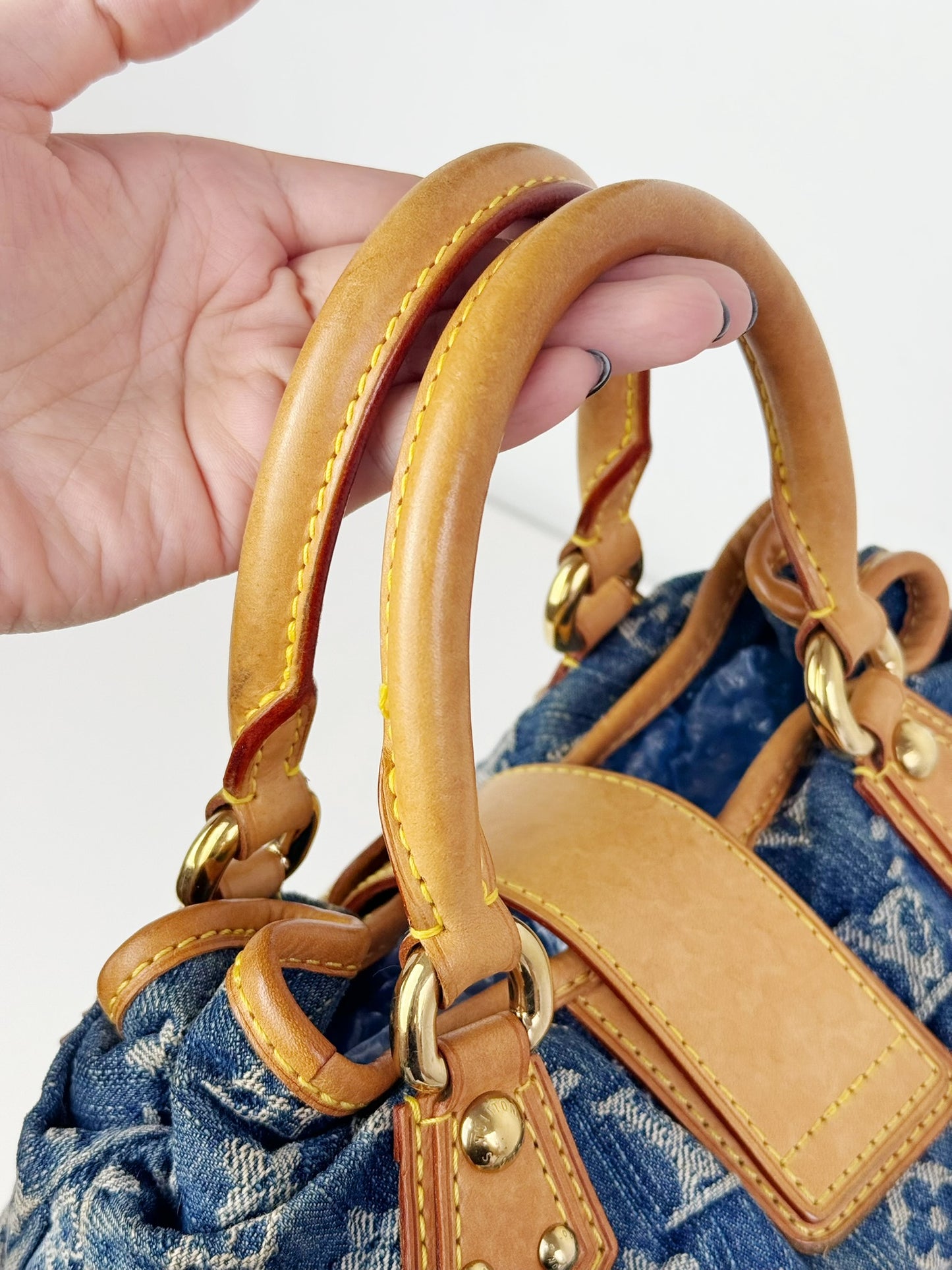 Louis Vuitton Denim Pleaty Handbag
