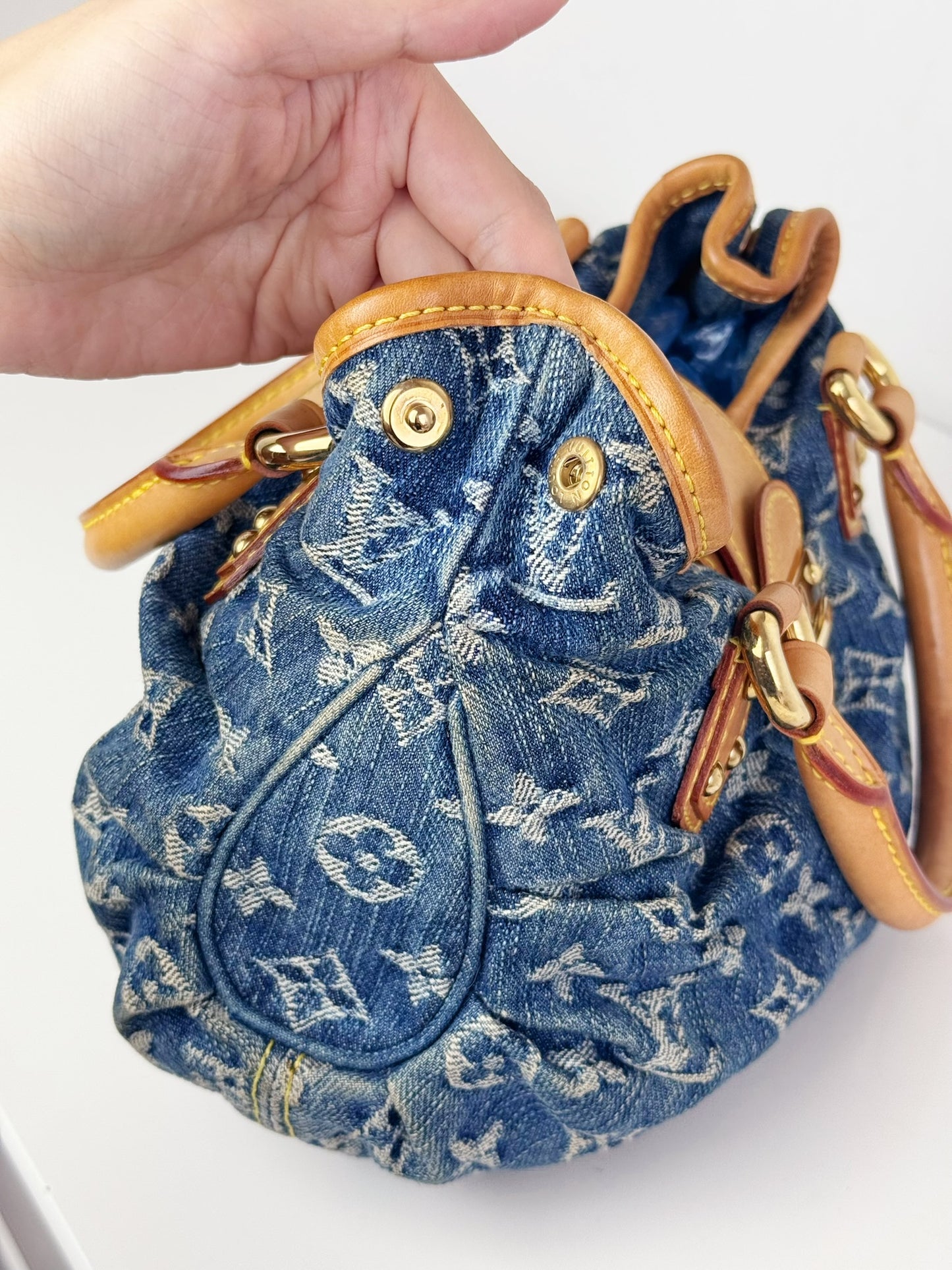 Louis Vuitton Denim Pleaty Handbag