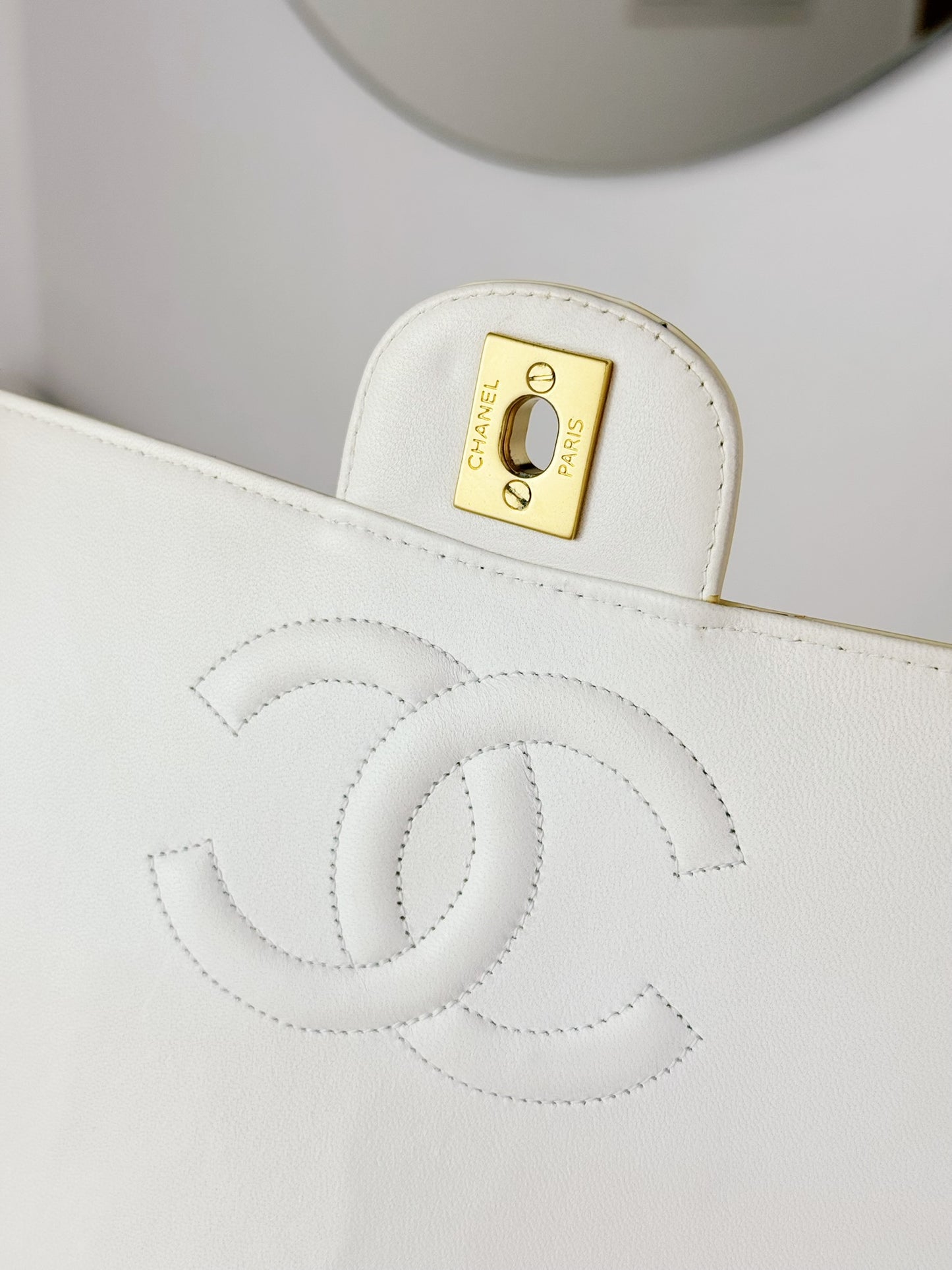 Chanel Vintage Perforated Camellia Classic Flap Shoulder Crossbody Bag
