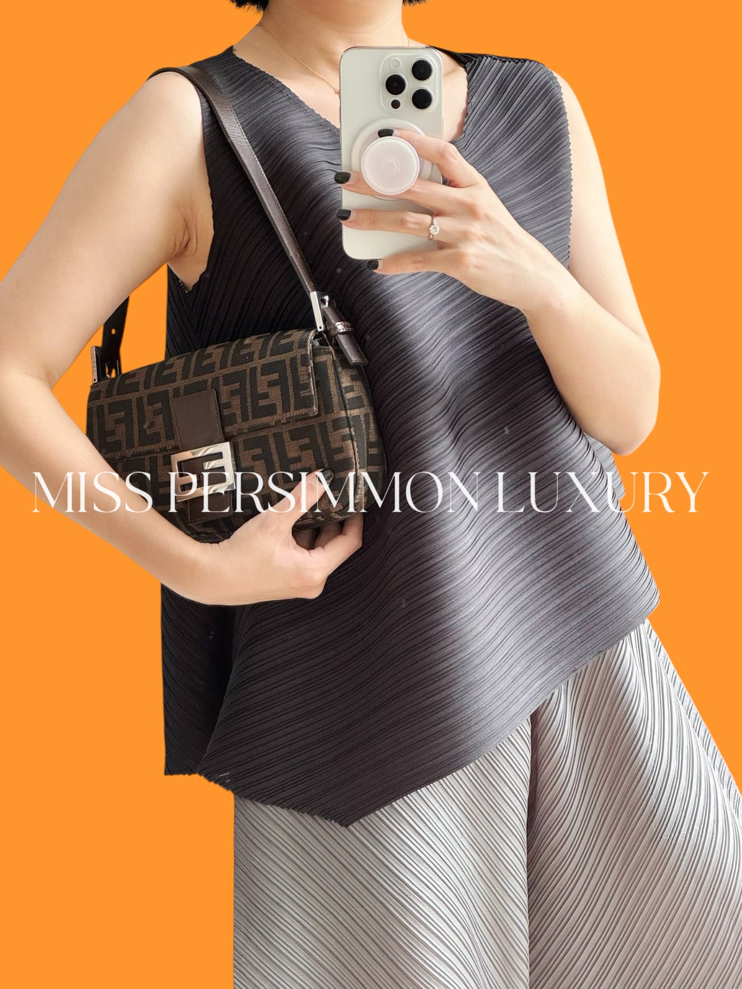 Fendi Vintage Zucca Baguette Shoulder Bag