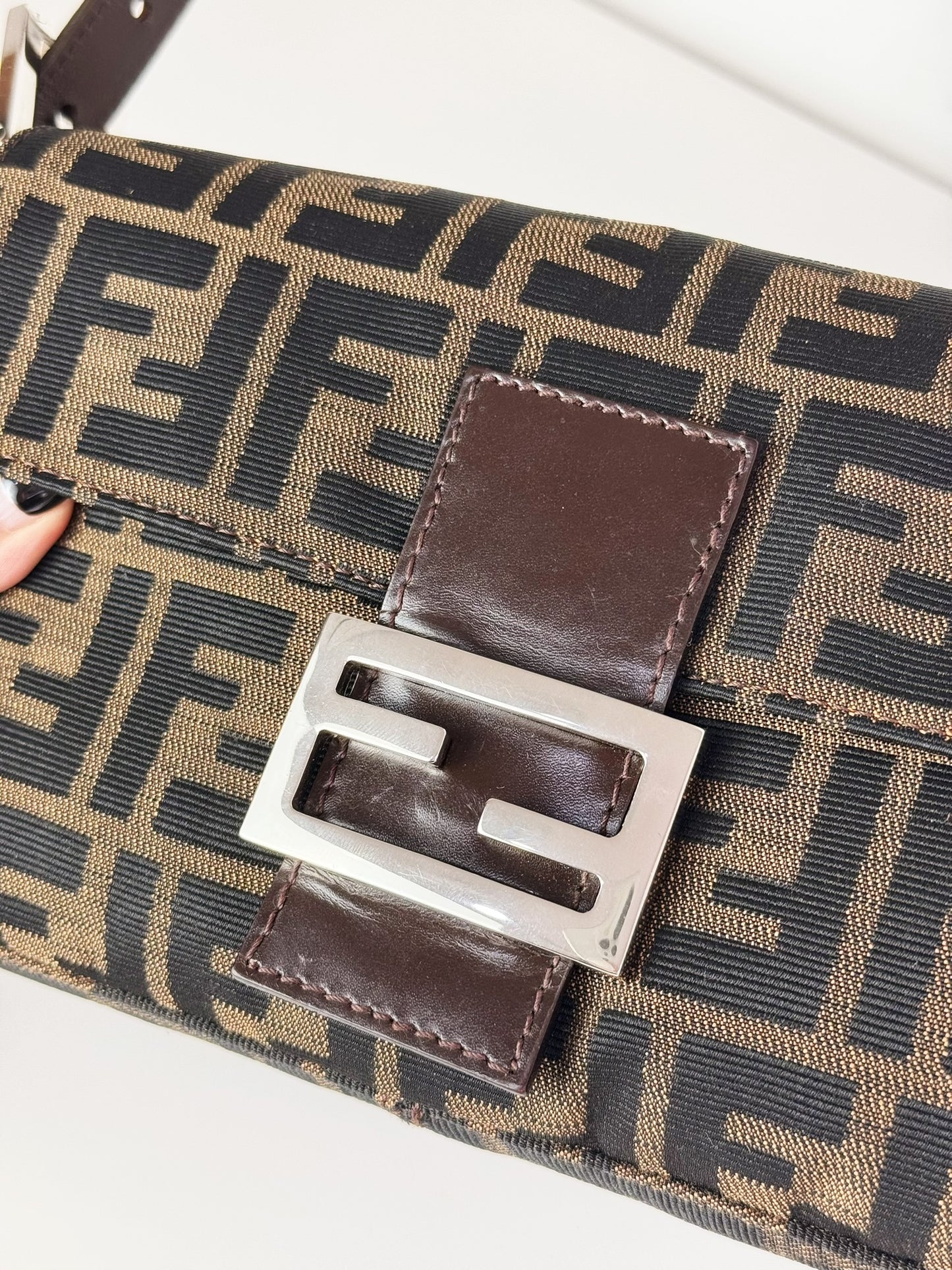 Fendi Vintage Zucca Baguette Shoulder Bag
