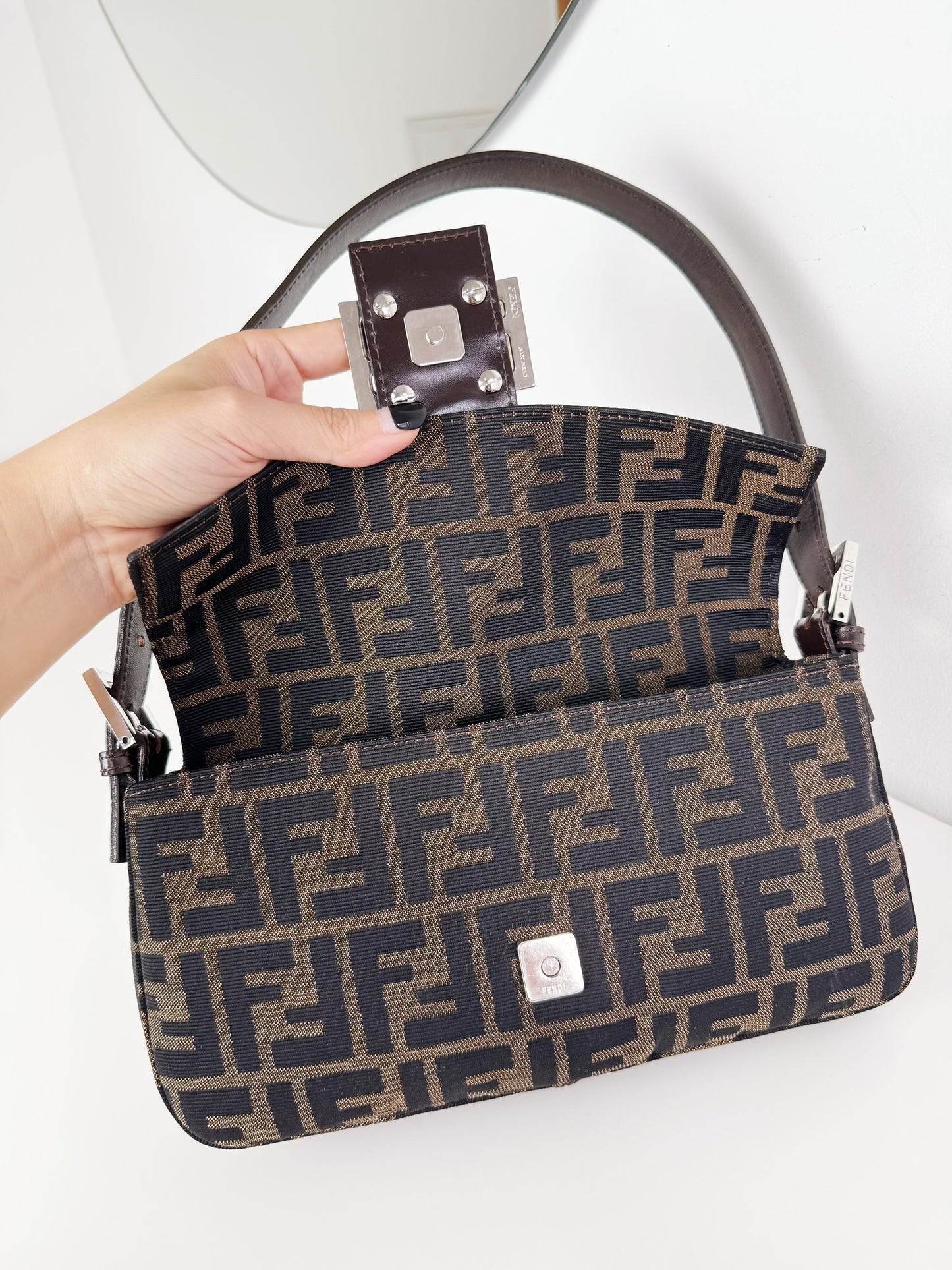 Fendi Vintage Zucca Baguette Shoulder Bag