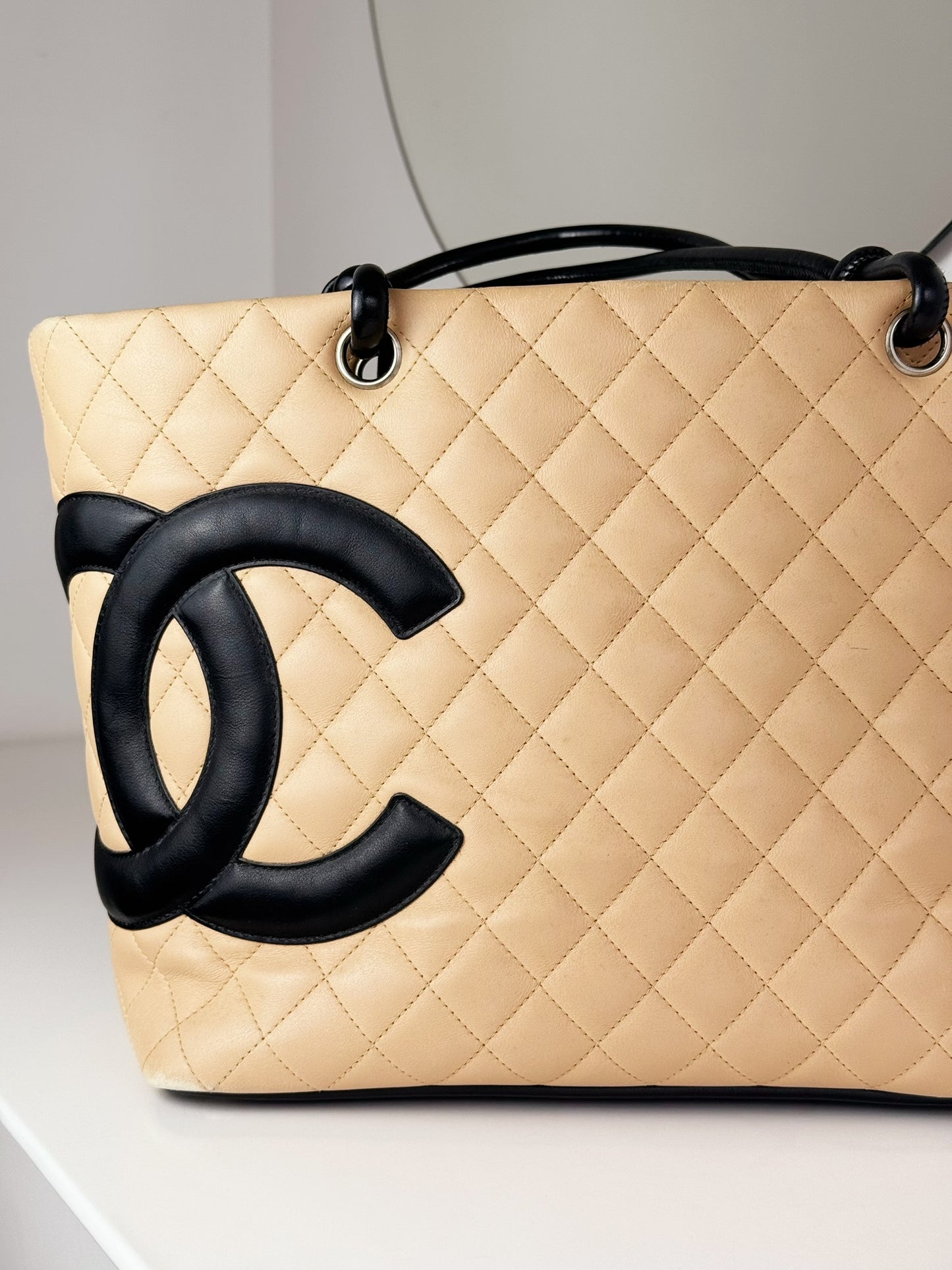 Chanel Vintage Cambon Tote Shoulder Bag
